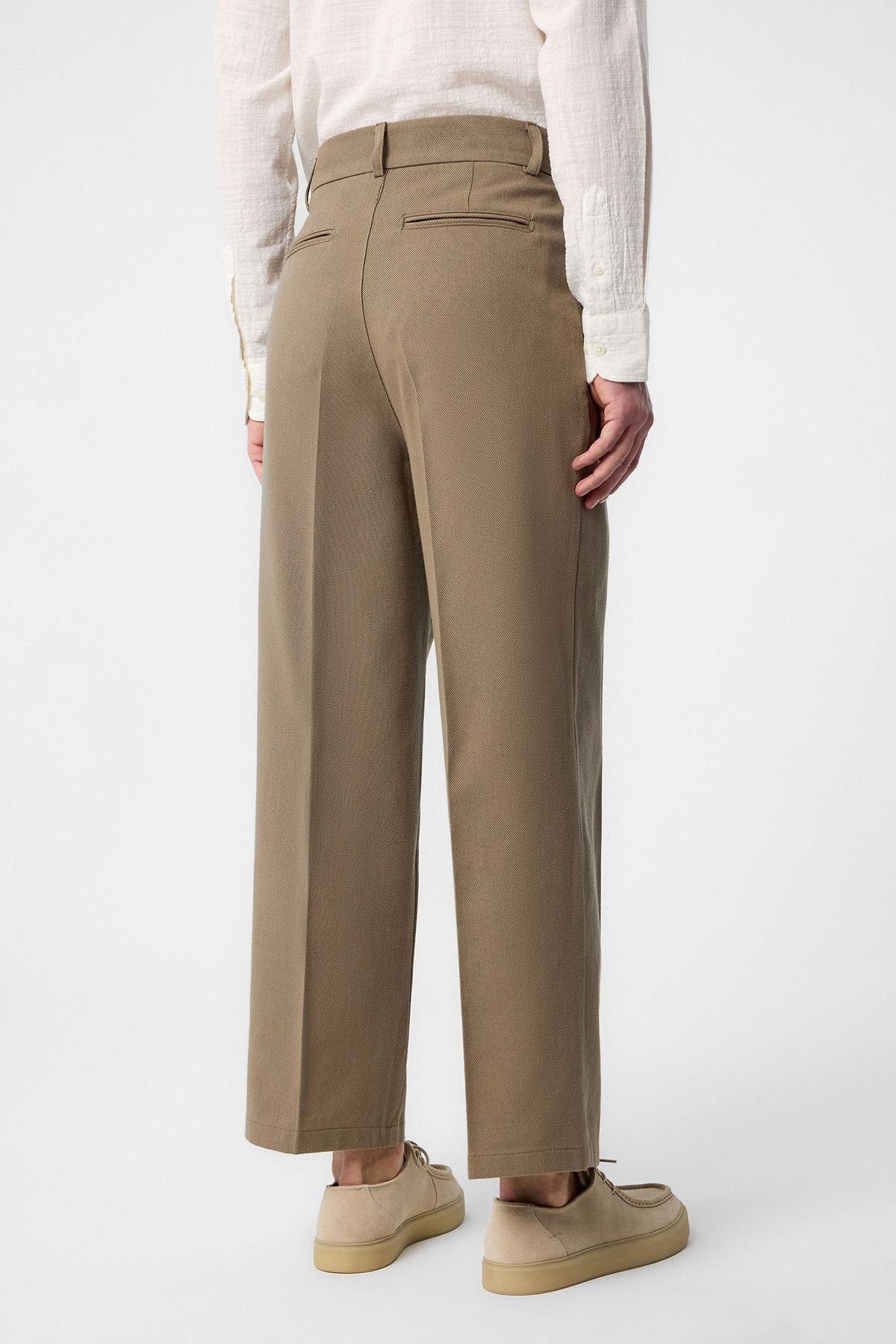 Antioch-Antioch Haki Yüksek Bel Pamuklu Erkek Pantolon-Kumaş Pantolon-3-Milagron.com