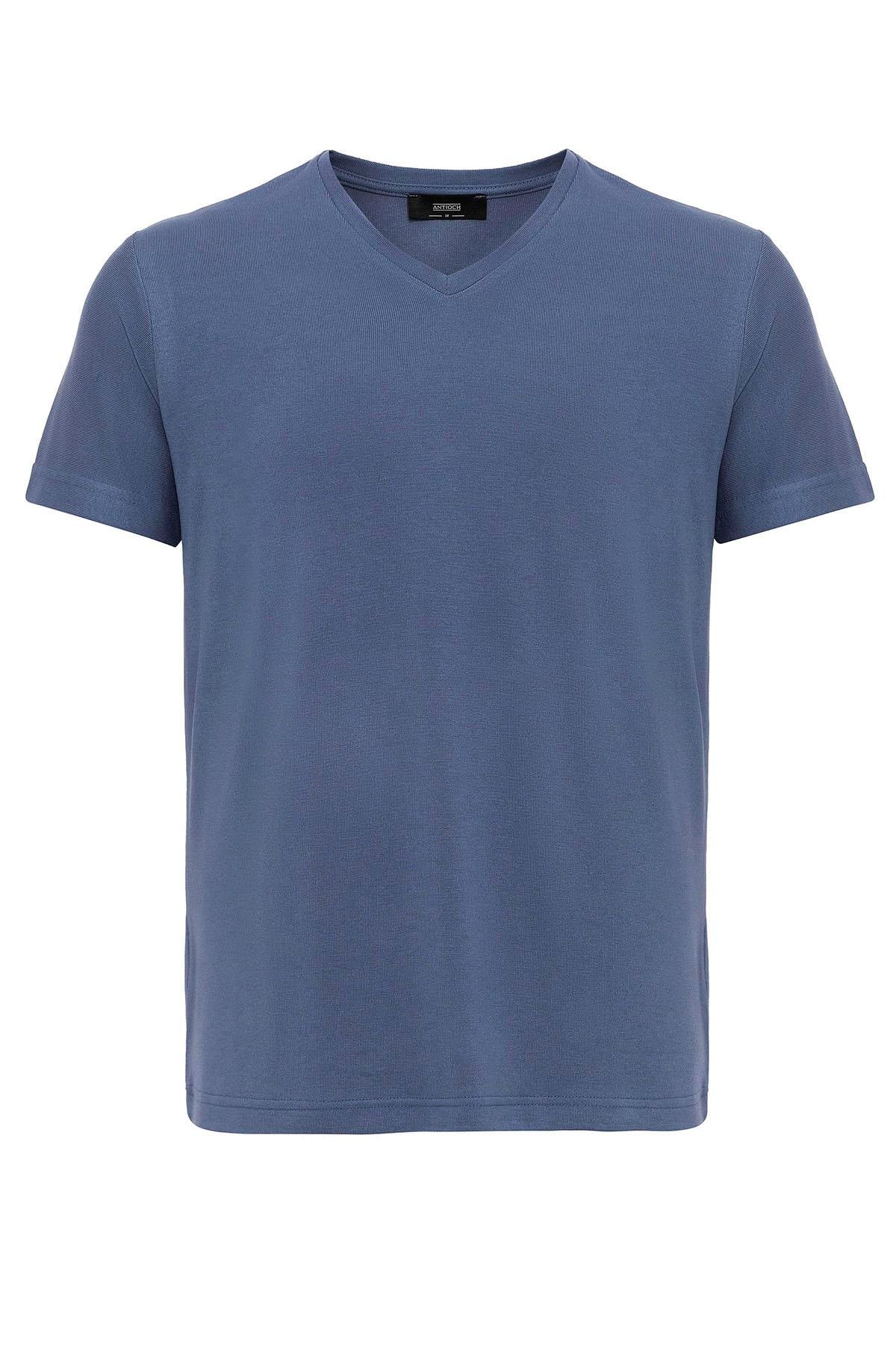 Antioch İNdigo Basic V Yaka Erkek T-Shirt