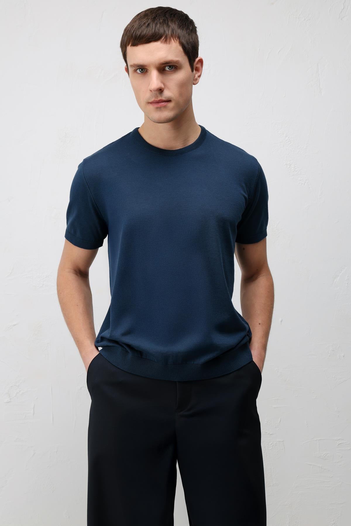 Antioch İNdigo Comfort Slim Triko T-Shirt