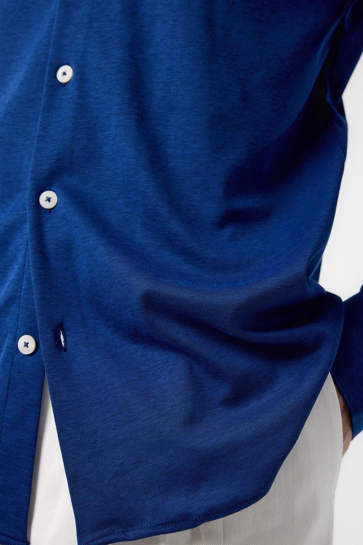 Antioch-İndigo Slim Fit Erkek Gömlek-Gömlek-4-Milagron.com