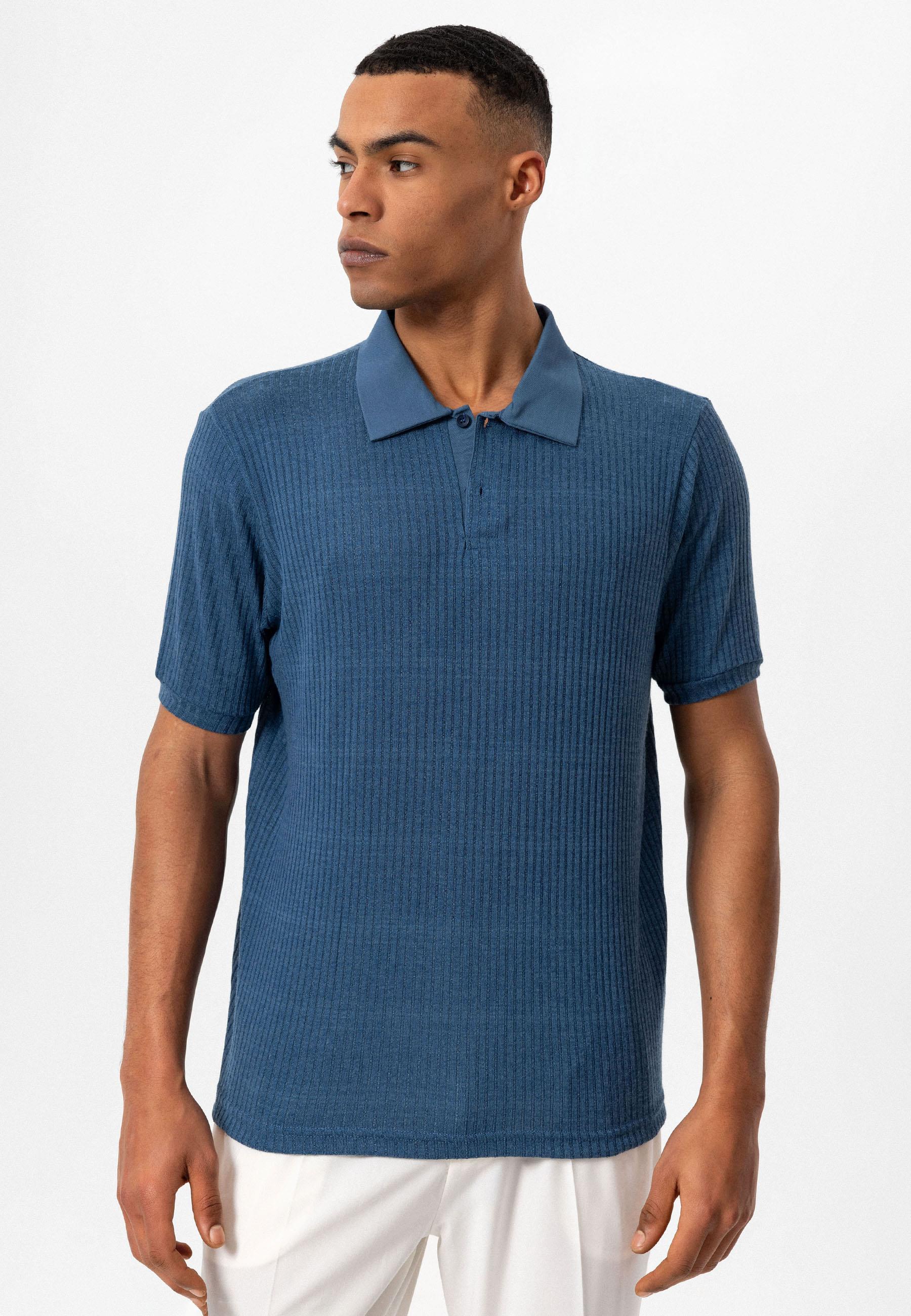 Antioch-İndigo Slim Fit Polo Yaka Erkek T Shirt-T-Shirts-1-Milagron.com