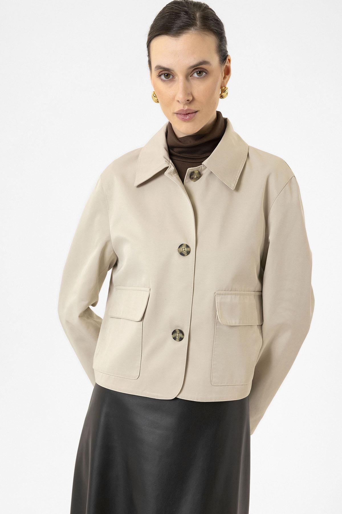 Antioch-Kadın Mevsimlik İnce Kısa Ceket-Ceket-5-Milagron.com