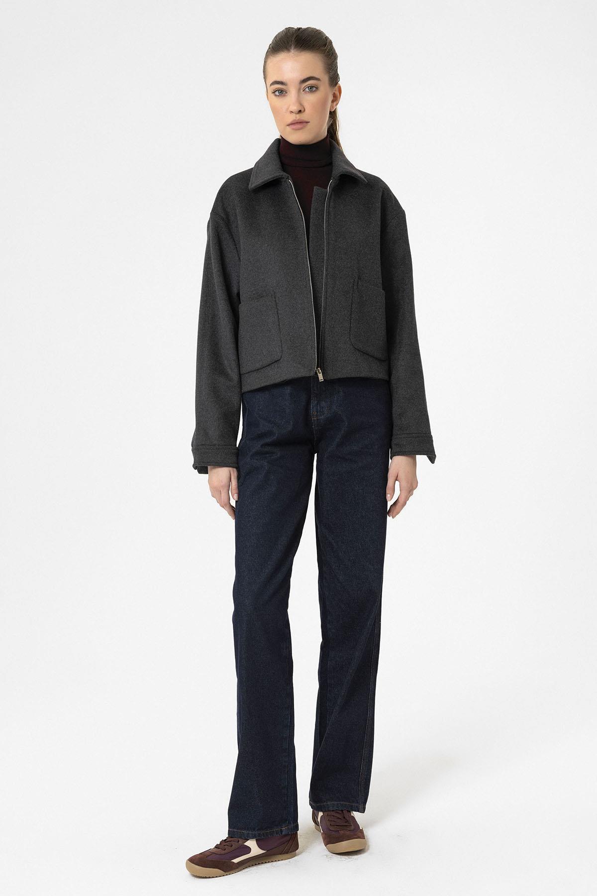 Antioch-Kadın Yün Karışımlı Kısa Ceket-Ceket-3-Milagron.com