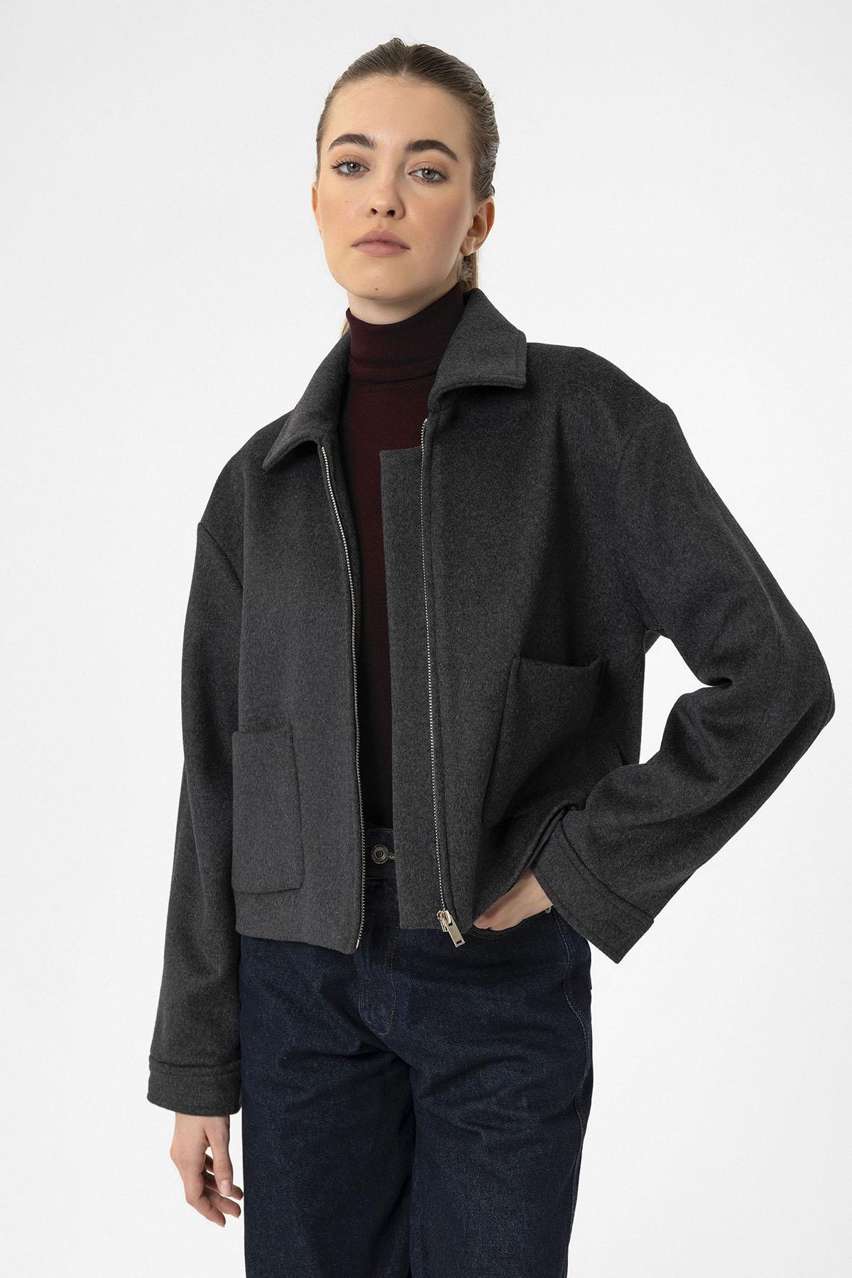 Antioch-Kadın Yün Karışımlı Kısa Ceket-Ceket-5-Milagron.com