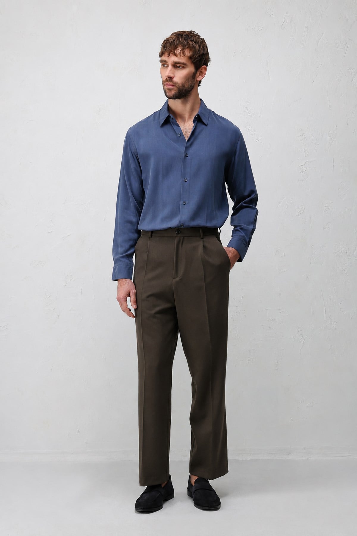 Antioch Kahve 1 Relax Fit Pilili Erkek Pantolon