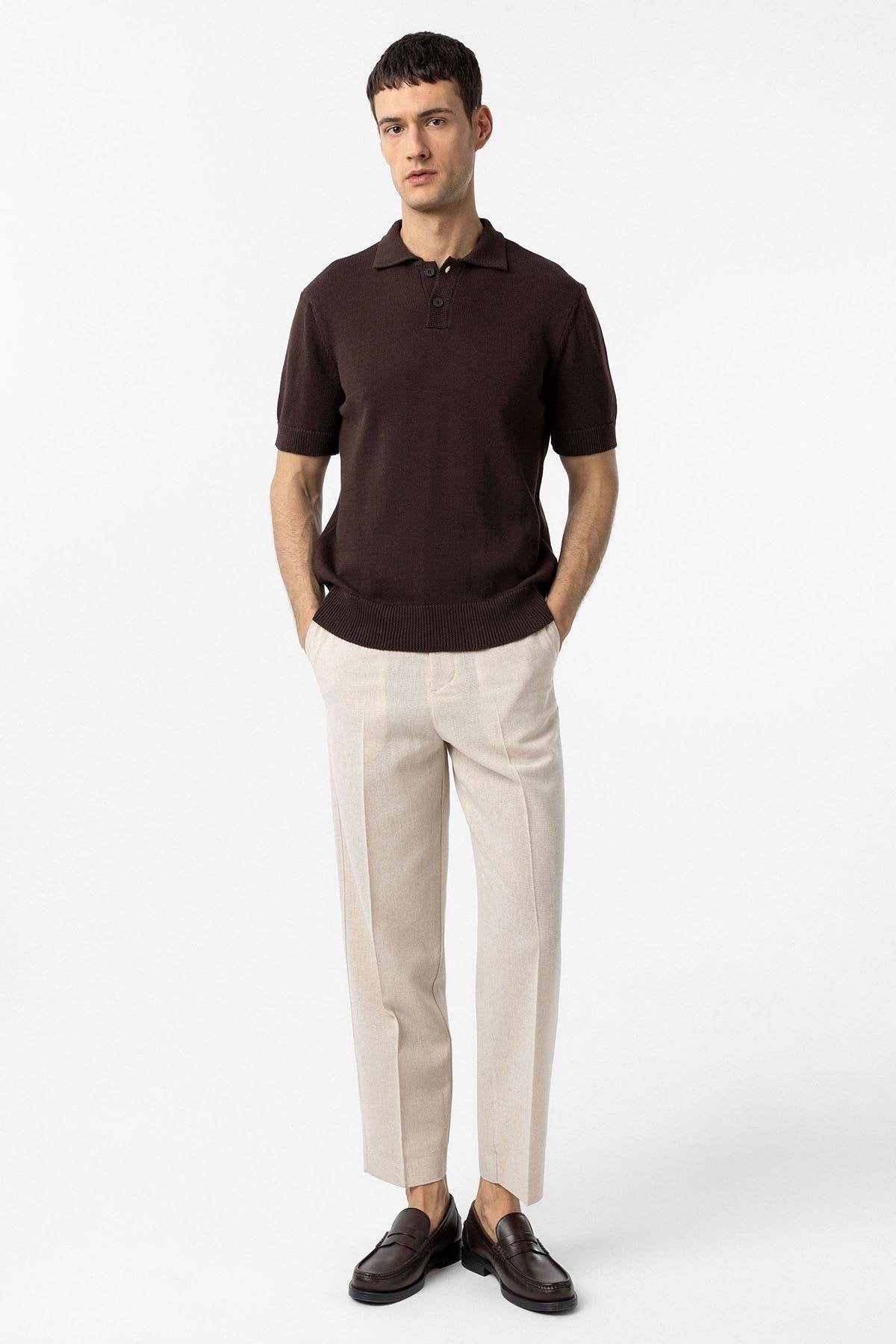 Antioch-Kahve 100% Pamuk Polo Yaka Triko T Shirt-T-Shirts-2-Milagron.com