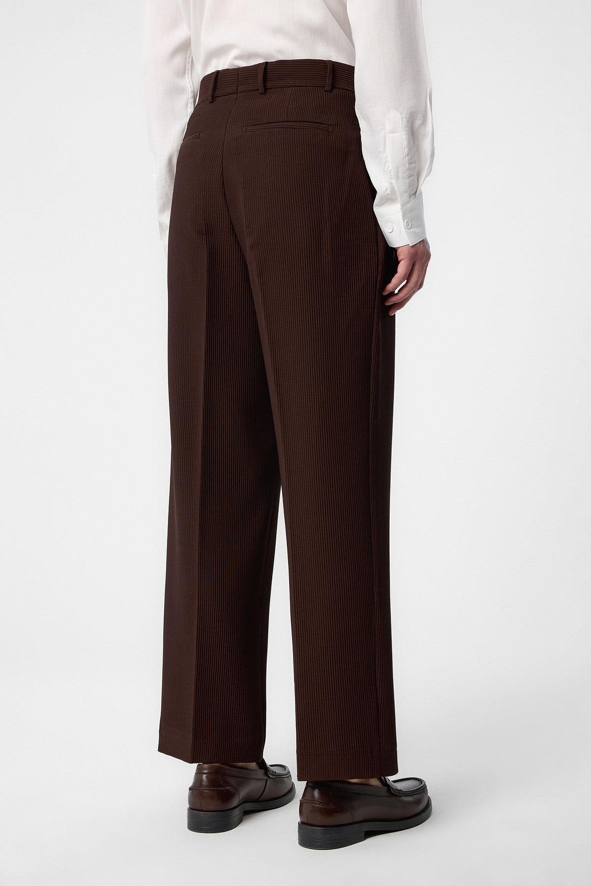 Antioch-Kahve Baggy Fitilli Erkek Pantolon-Kumaş Pantolon-5-Milagron.com