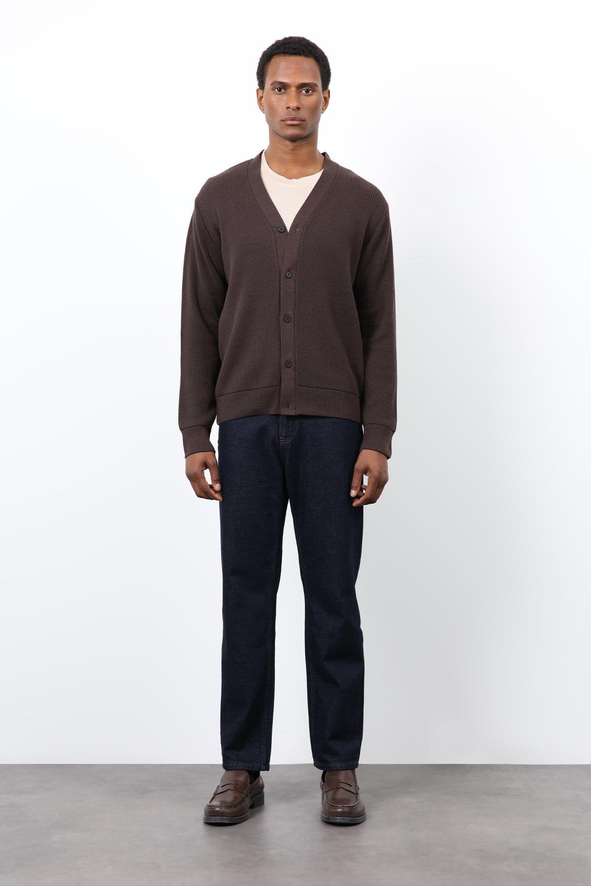 Antioch-Kahve Basic Erkek Hırka-Hırka-2-Milagron.com