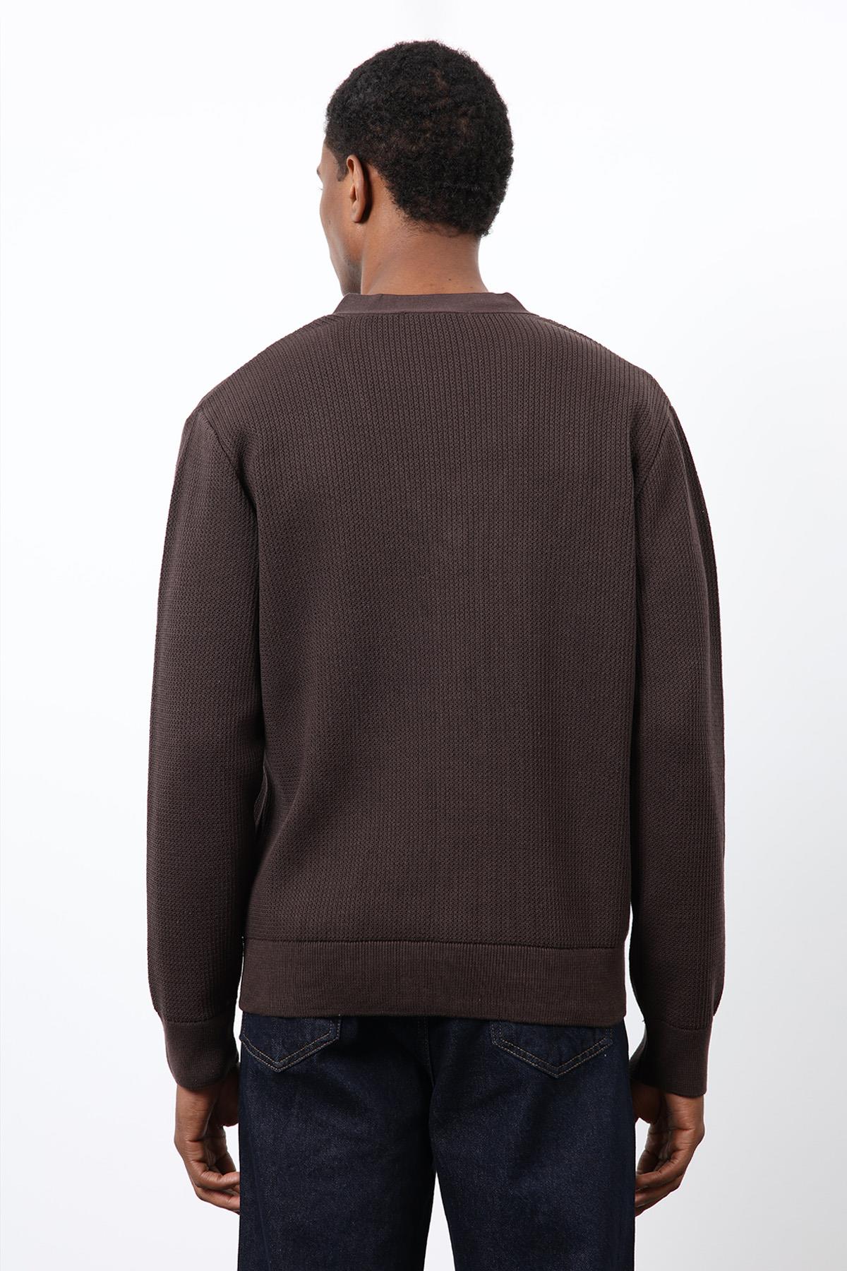 Antioch-Kahve Basic Erkek Hırka-Hırka-5-Milagron.com