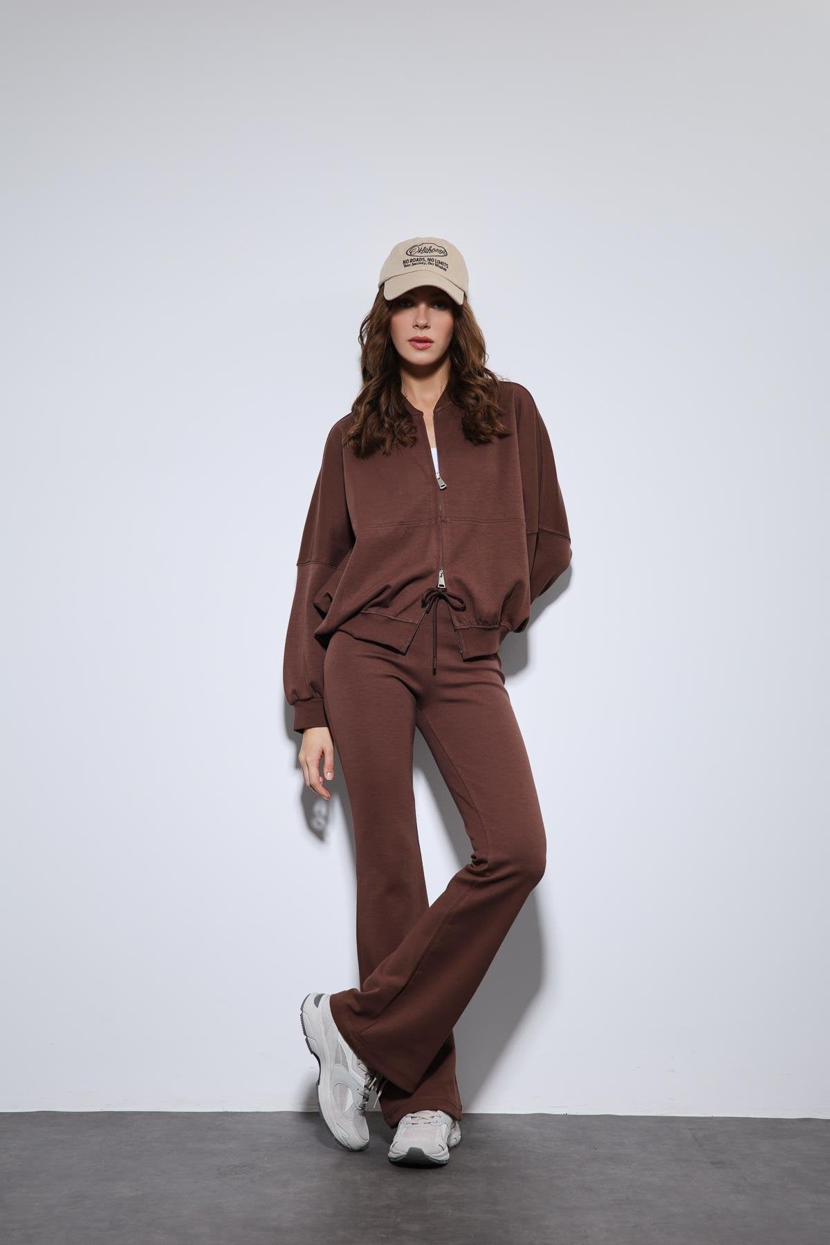 Antioch-Kahve Bomber Ceket Ve İspanyol Paça Eşofman Takım-Takım-2-Milagron.com