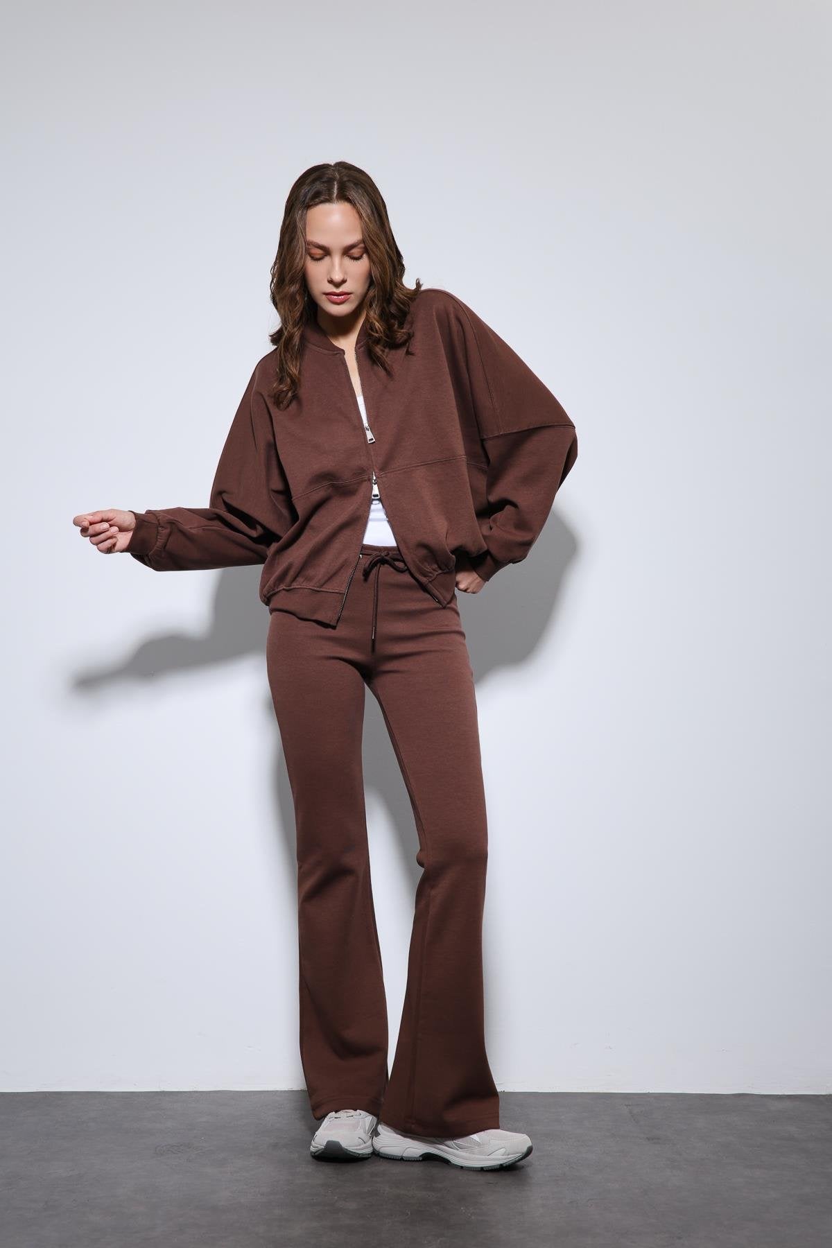 Antioch-Kahve Bomber Ceket Ve İspanyol Paça Eşofman Takım-Takım-3-Milagron.com