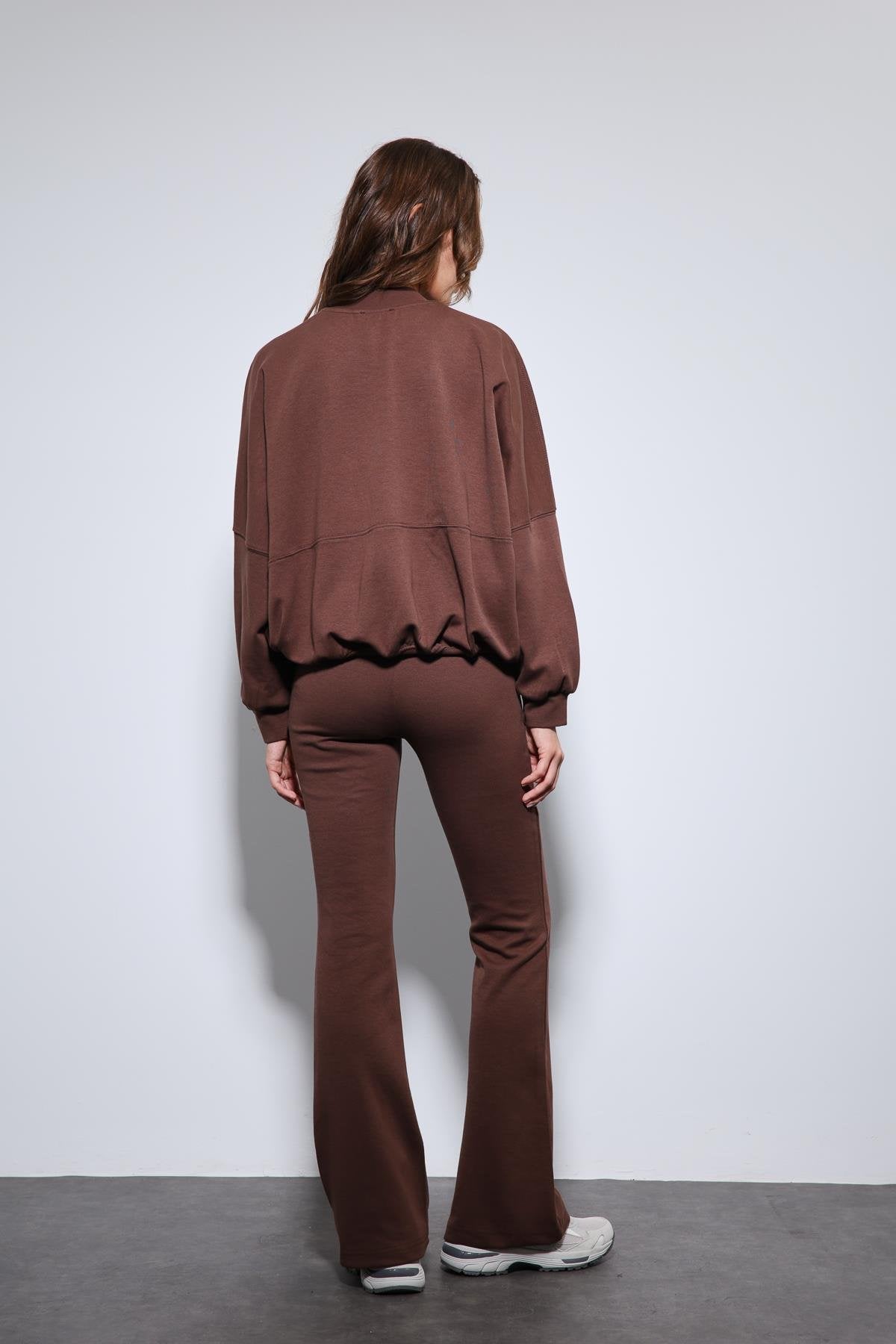 Antioch-Kahve Bomber Ceket Ve İspanyol Paça Eşofman Takım-Takım-8-Milagron.com