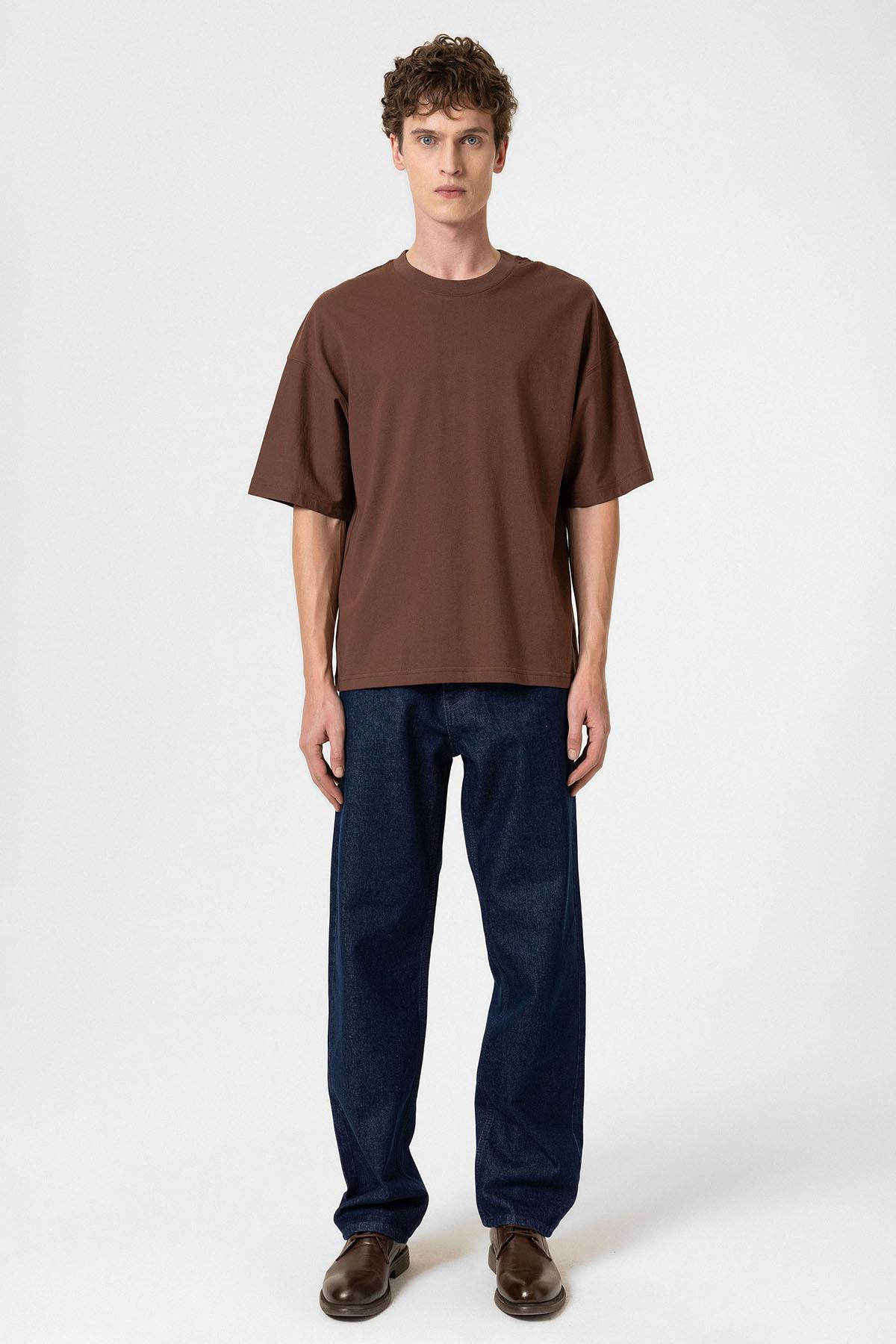 Antioch-Kahve Crop Fit Erkek T Shirt-T-Shirts-3-Milagron.com