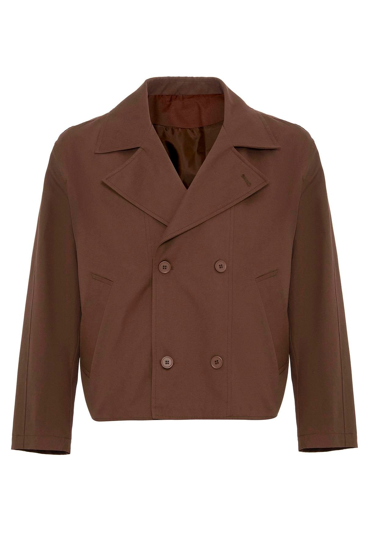 Antioch-Kahve Crop Fit Erkek Trençkot-Trençkot-7-Milagron.com