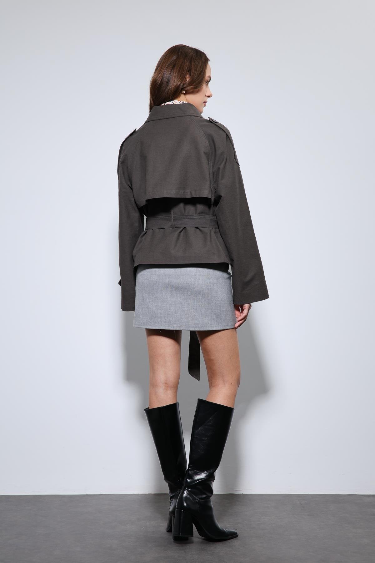 Antioch-Kahve Dik Yaka Kruvaze Trençkot-Trençkot-7-Milagron.com