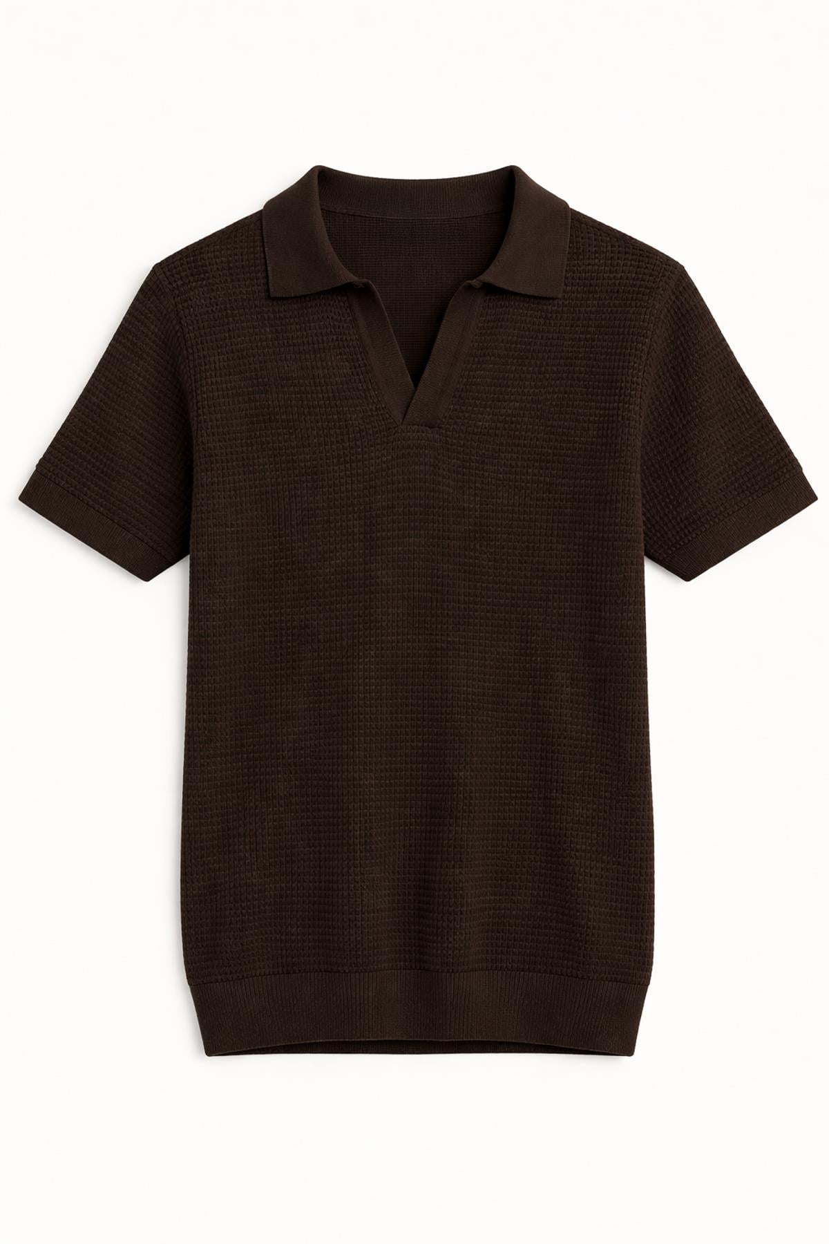 Antioch Kahve Dokulu Polo Yaka Erkek T-Shirt