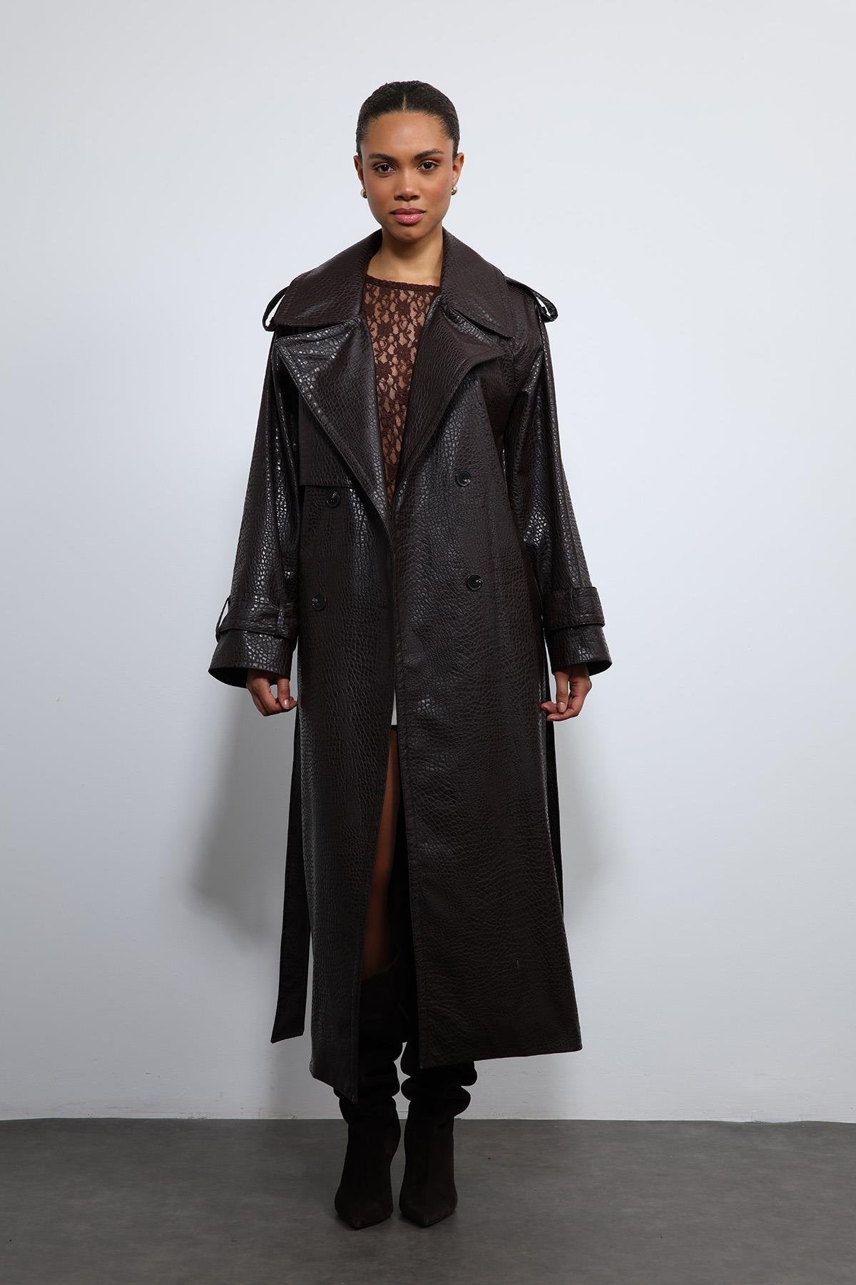 Antioch-Kahve Dokulu Suni Deri Trençkot-Trençkot-5-Milagron.com