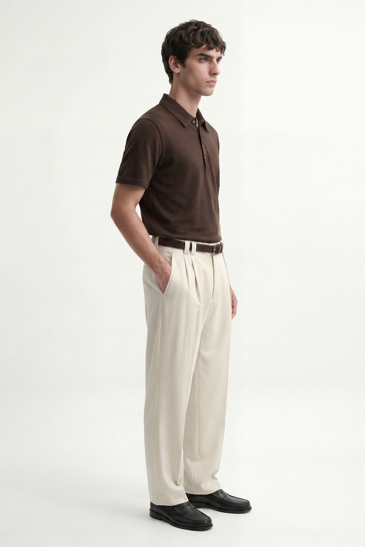 Antioch Kahve Düğmeli Polo Yaka Erkek T-Shirt - 2