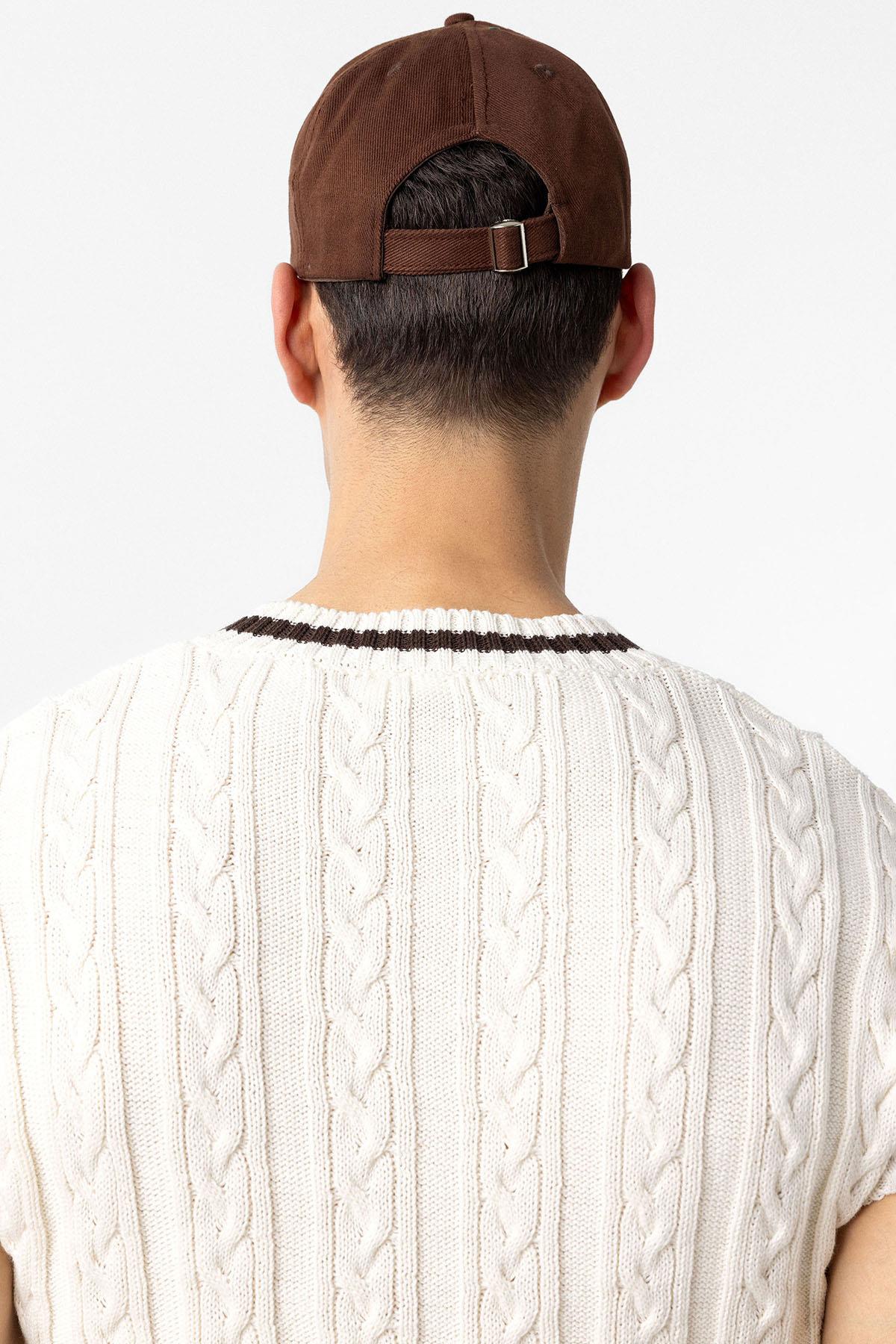 Antioch-Kahve İşlemeli Erkek Şapka-Şapka-5-Milagron.com