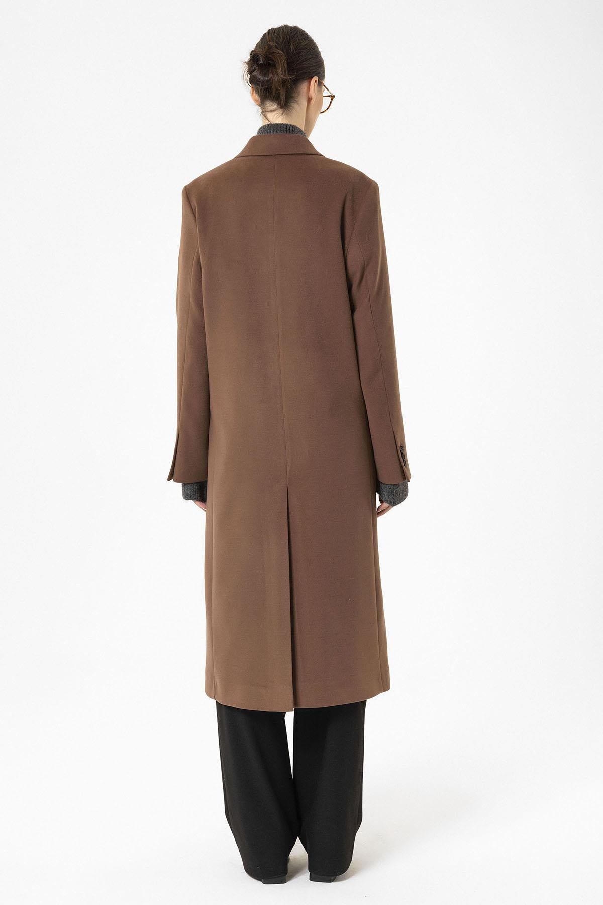 Antioch-Kahve Kadın Kruvaze Uzun Kaban-Kaban-7-Milagron.com