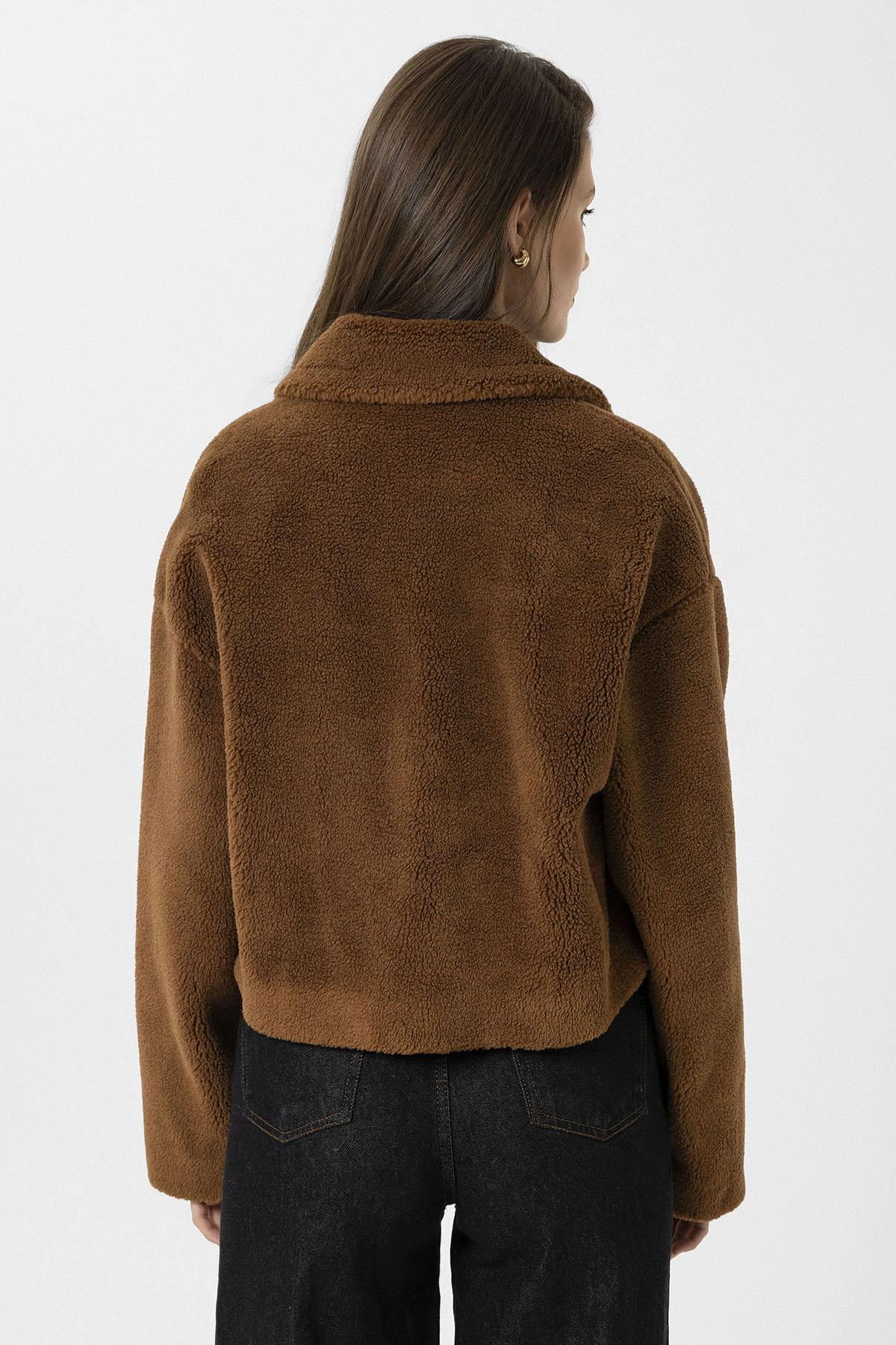 Antioch-Kahve Kadın Yumuşak Dokulu Mont-Mont-6-Milagron.com