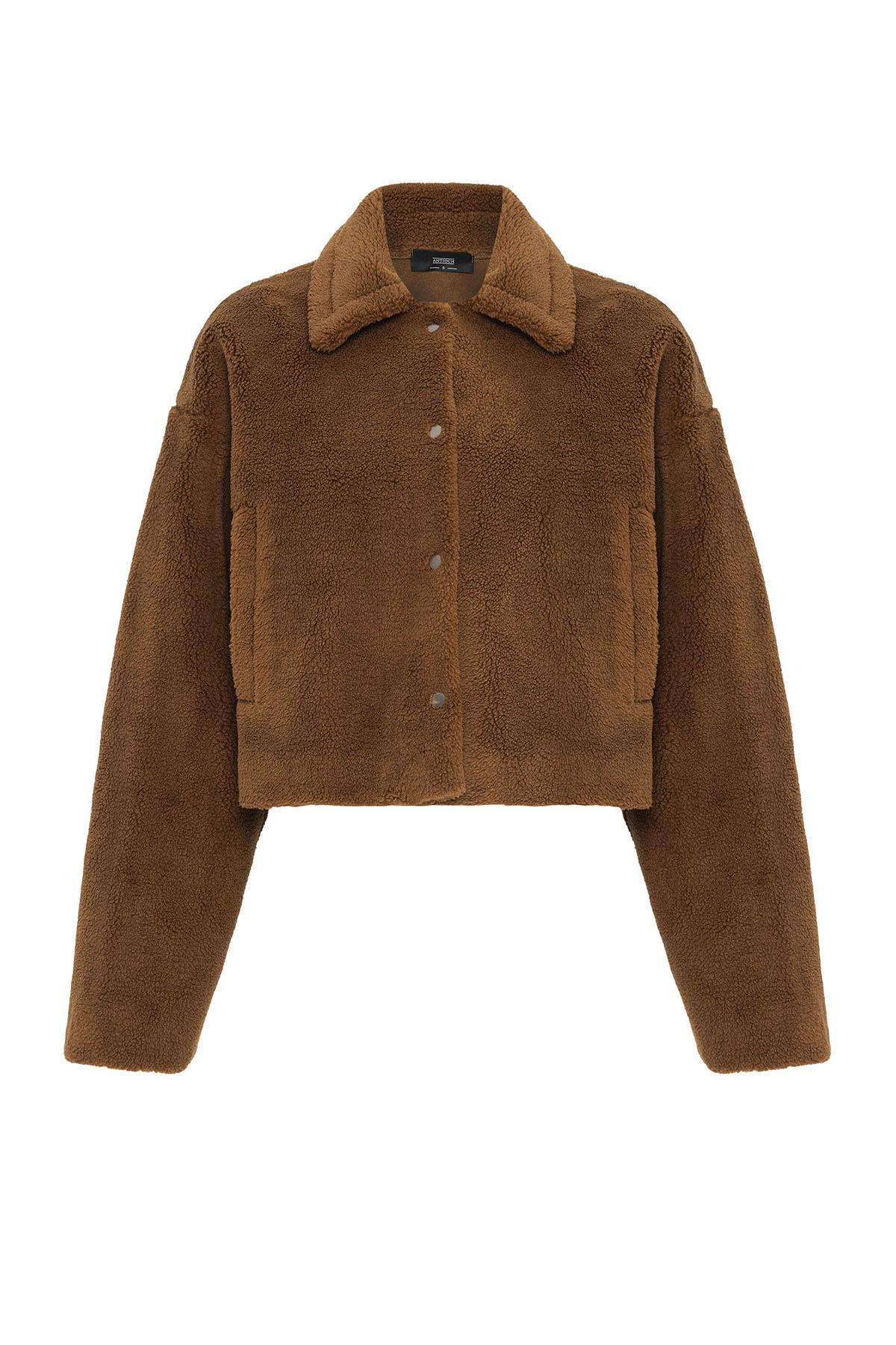 Antioch-Kahve Kadın Yumuşak Dokulu Mont-Mont-7-Milagron.com