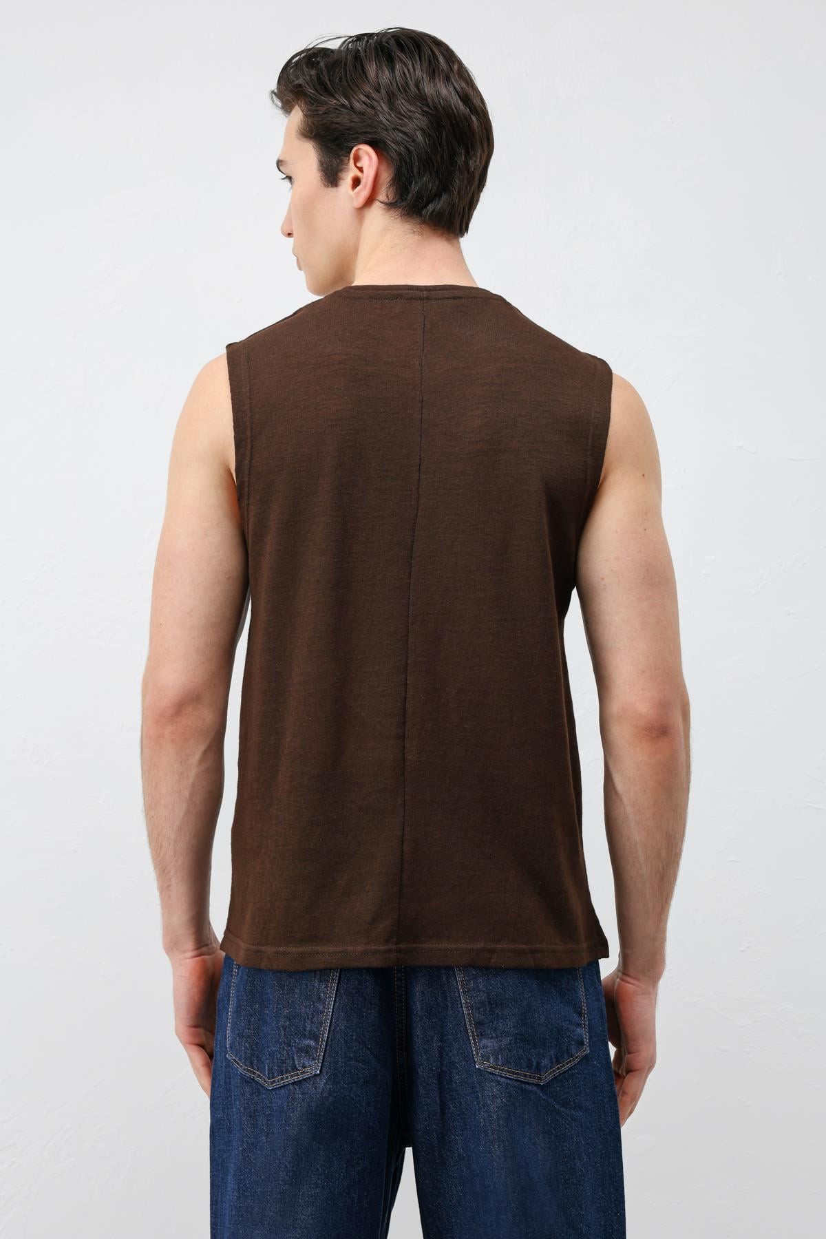 Antioch Kahve Kolsuz Erkek T-Shirt