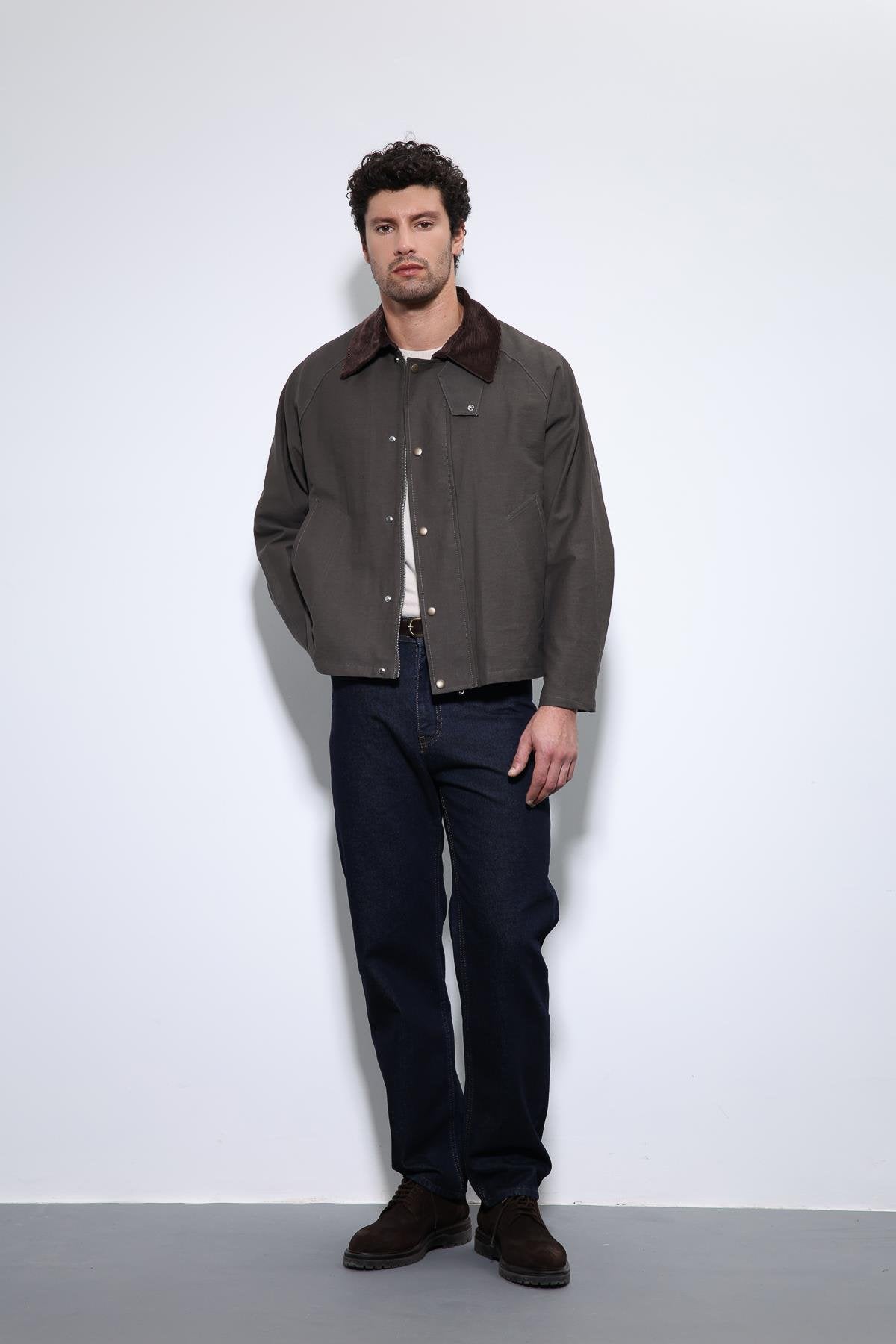 Antioch-Kahve Kontrast Yaka Erkek Ceket-Ceket-1-Milagron.com