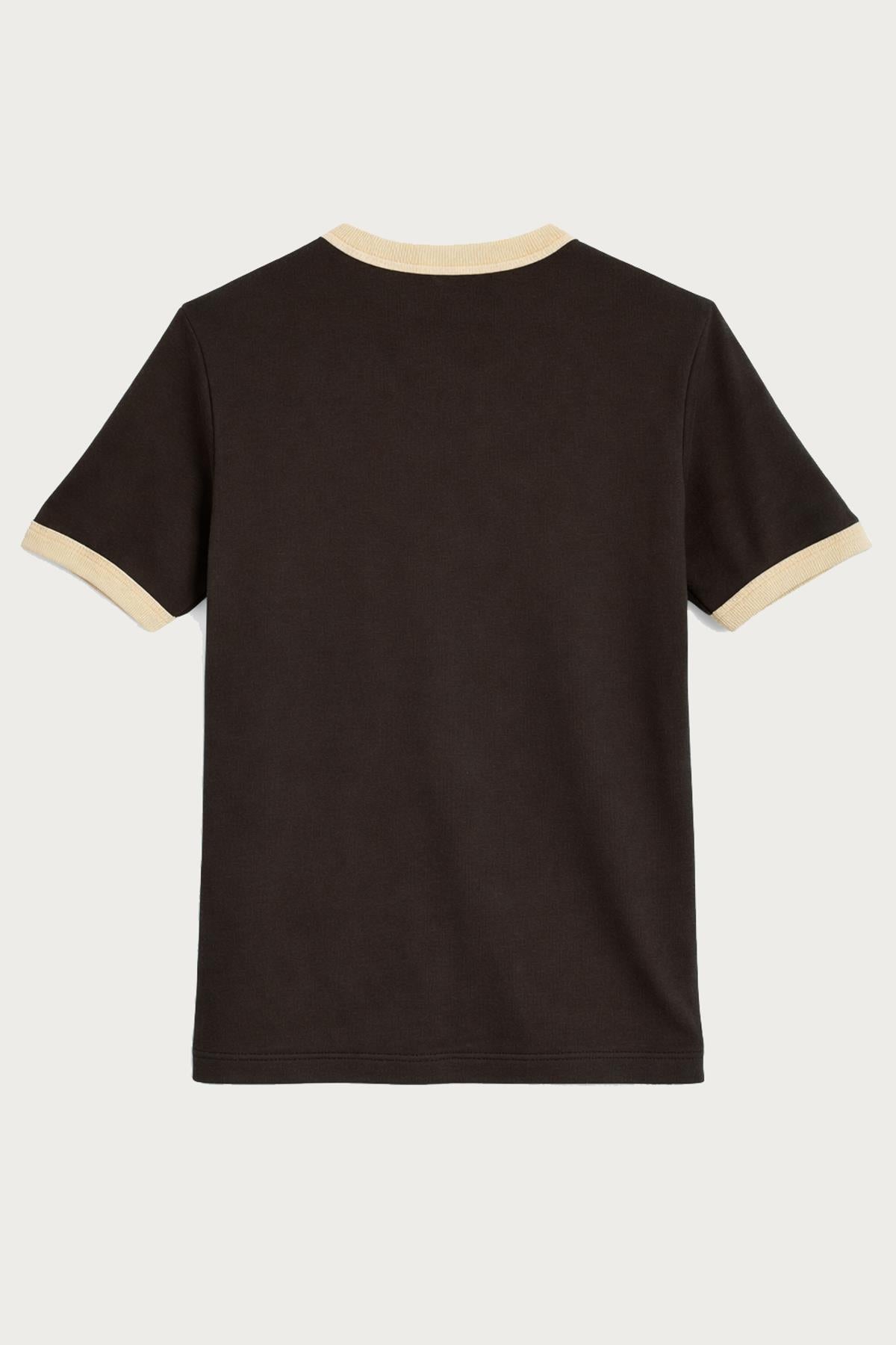 Antioch Kahve Kontrast Yaka Erkek T-Shirt