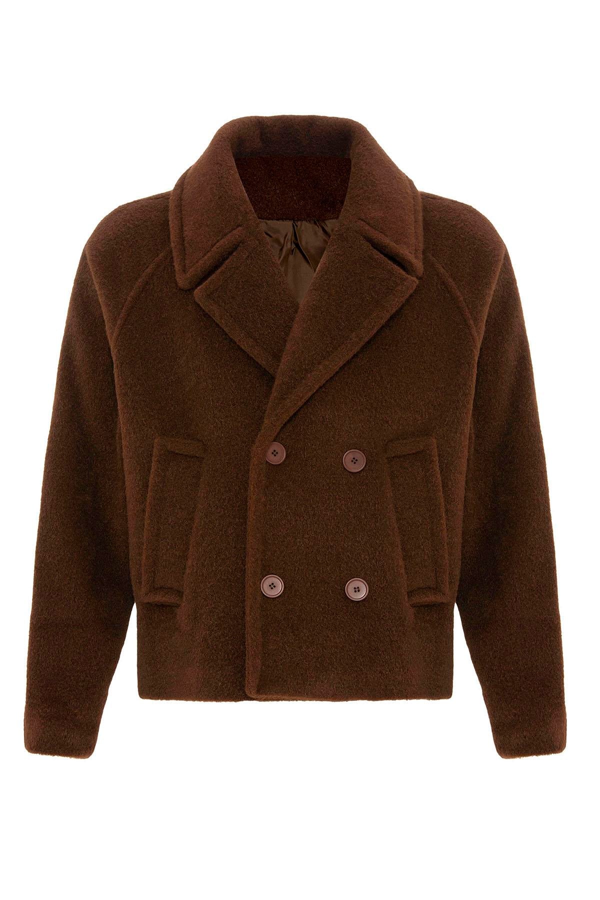 Antioch-Kahve Kruvaze Crop Fit Erkek Mont-Mont-7-Milagron.com