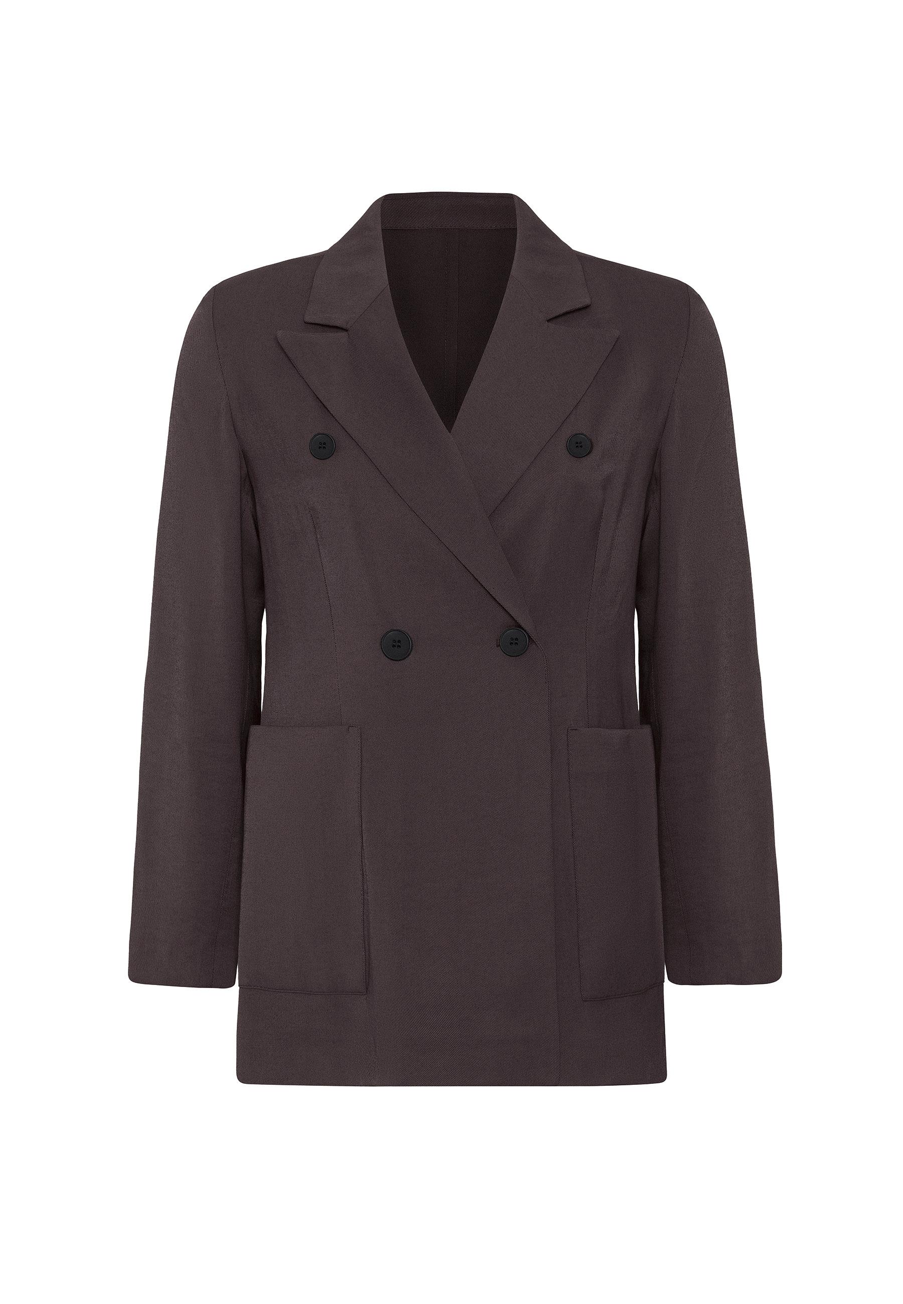 Antioch-Kahve Kruvaze Kadın Blazer Ceket-Blazer Ceket-6-Milagron.com