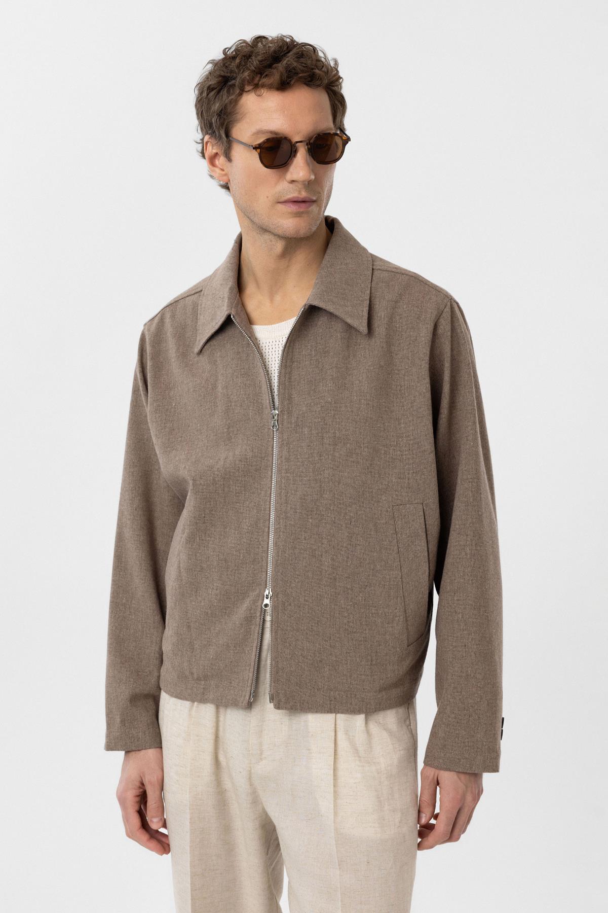 Antioch-Kahve Mevsimlik Relax Fit Erkek Mont-Mont-4-Milagron.com