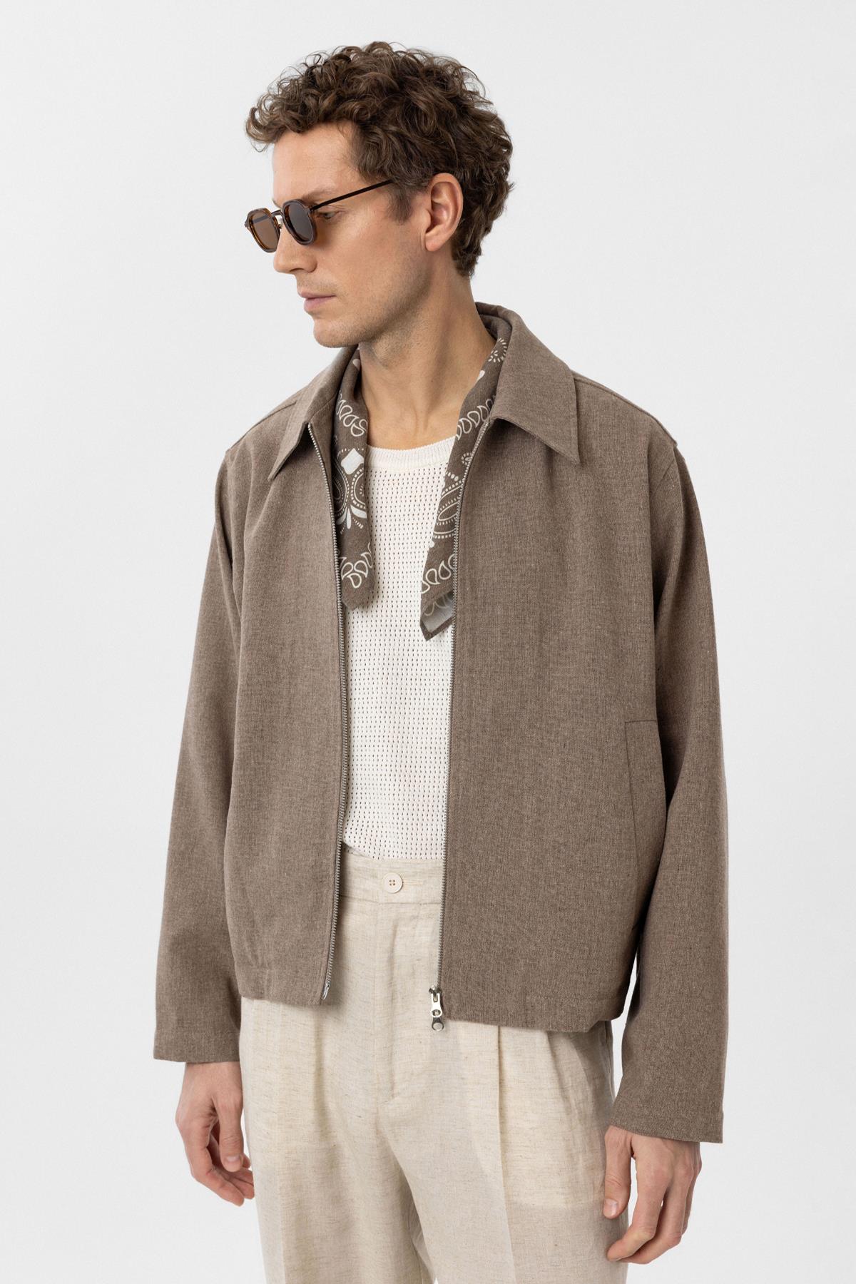 Antioch-Kahve Mevsimlik Relax Fit Erkek Mont-Mont-5-Milagron.com