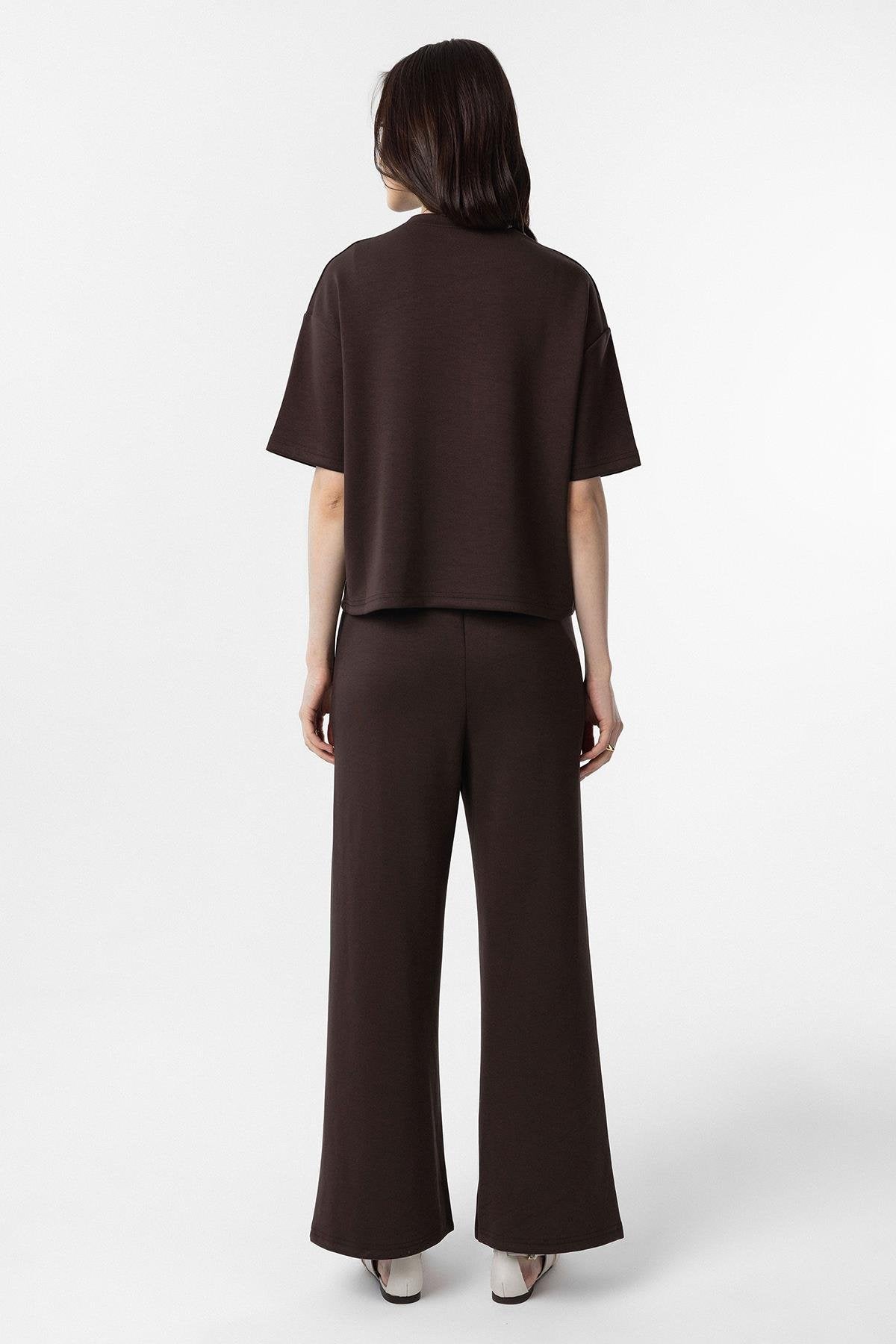 Antioch-Kahve Modal Kadın Eşofman Takım-Alt - Üst Takım-5-Milagron.com