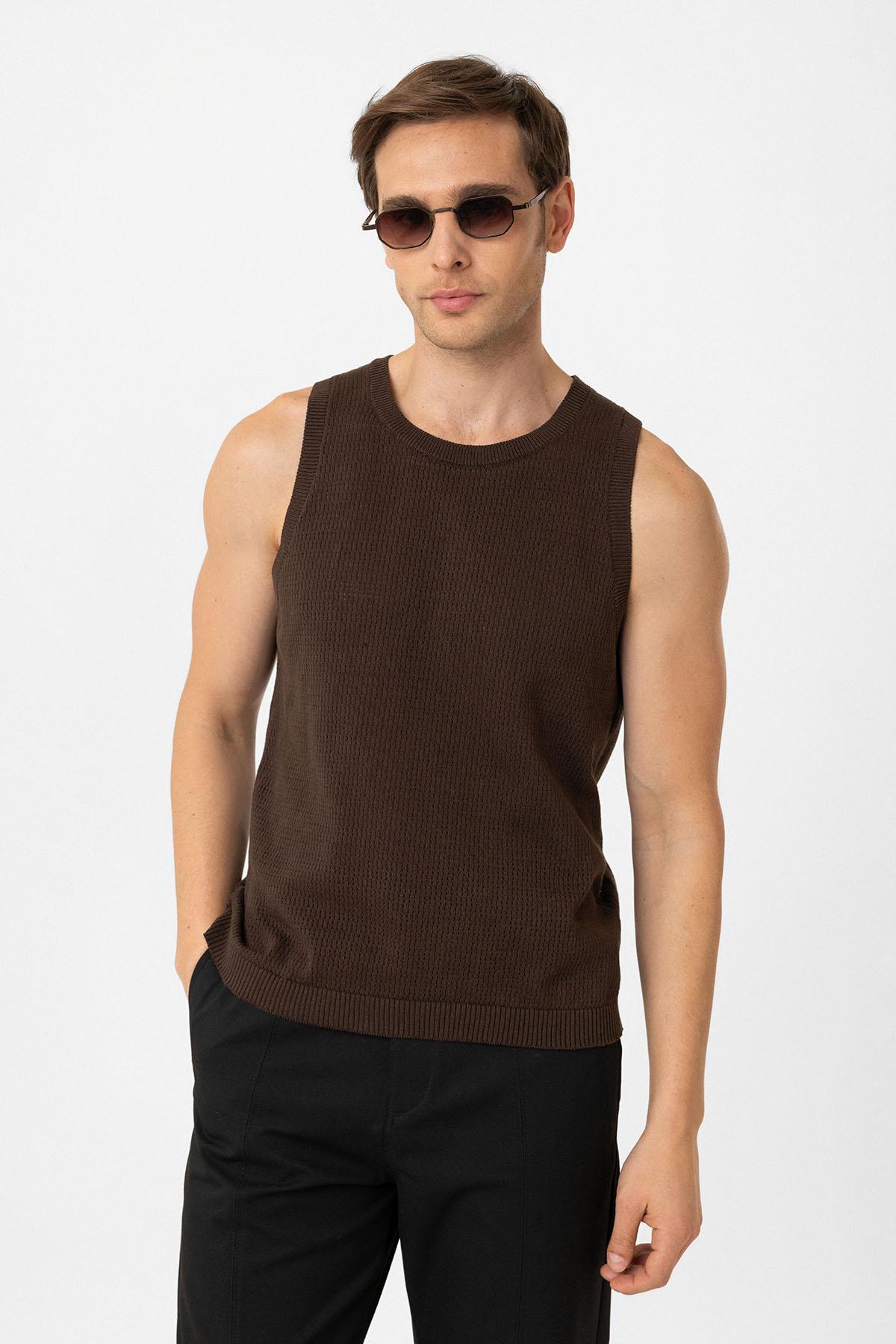 Antioch-Kahve Örme Dokulu Erkek Atlet-Atlet-1-Milagron.com