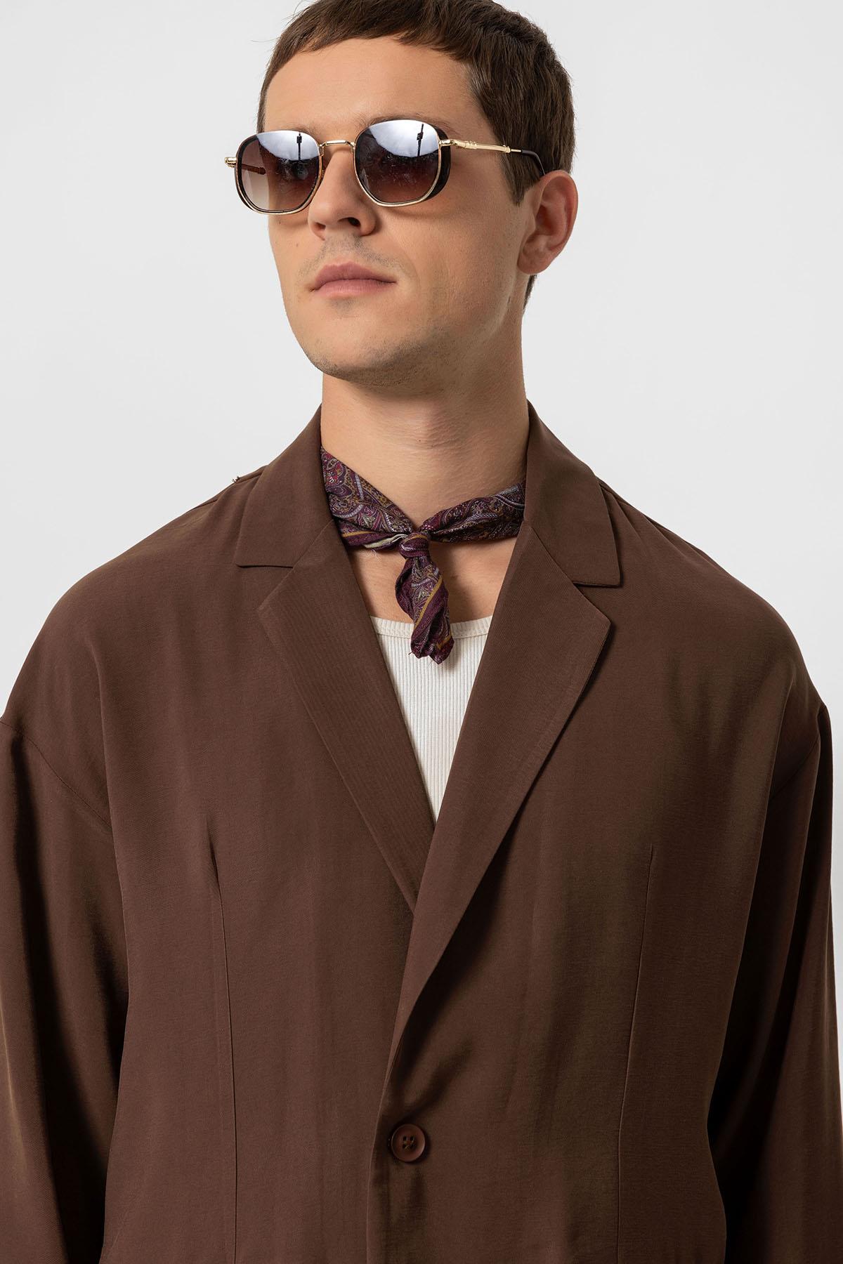 Antioch-Kahve Oversize Astarsız Erkek Blazer Ceket-Ceket-2-Milagron.com