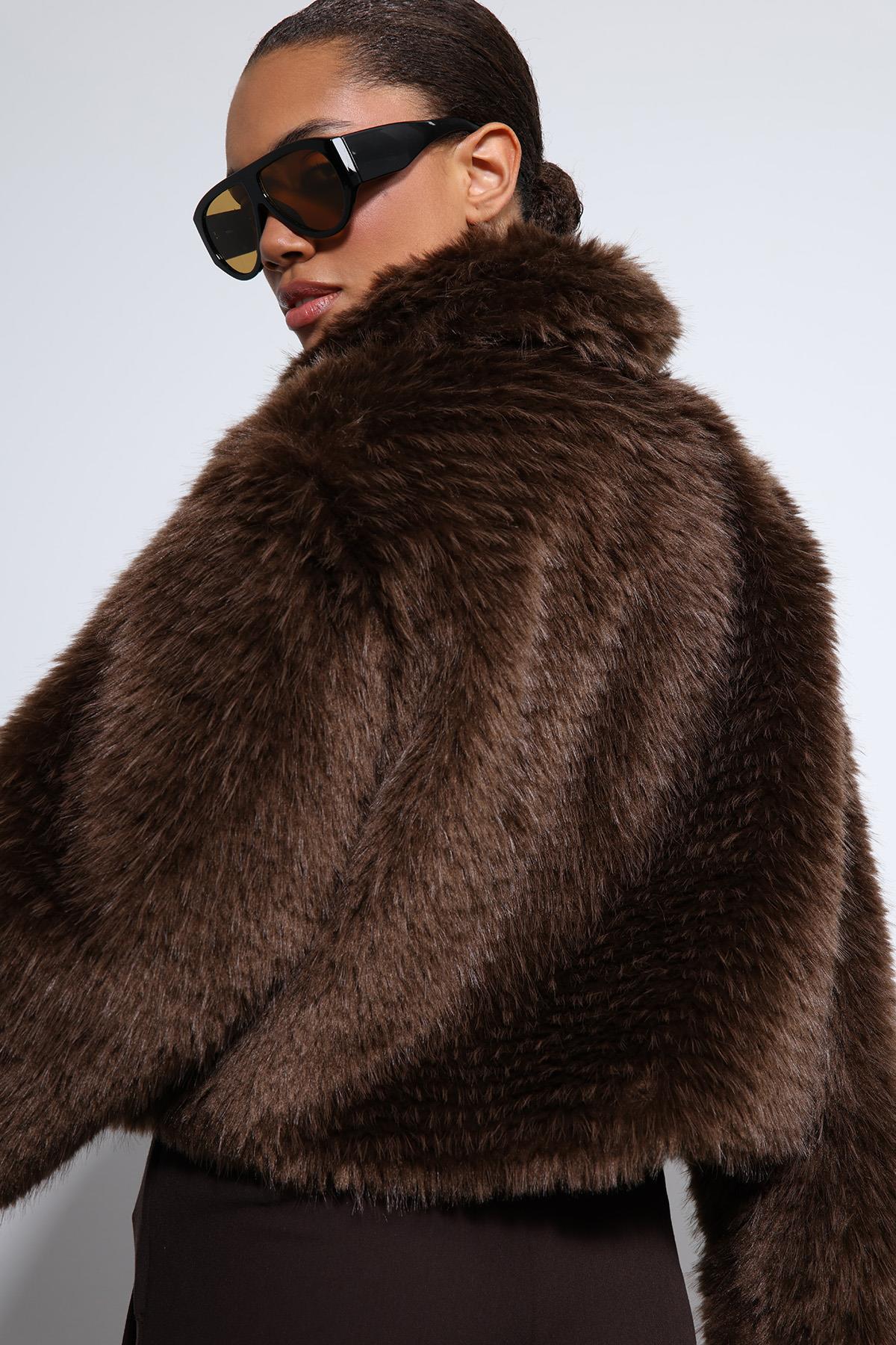 Antioch-Kahve Peluş Görünümlü Mont-Mont-6-Milagron.com