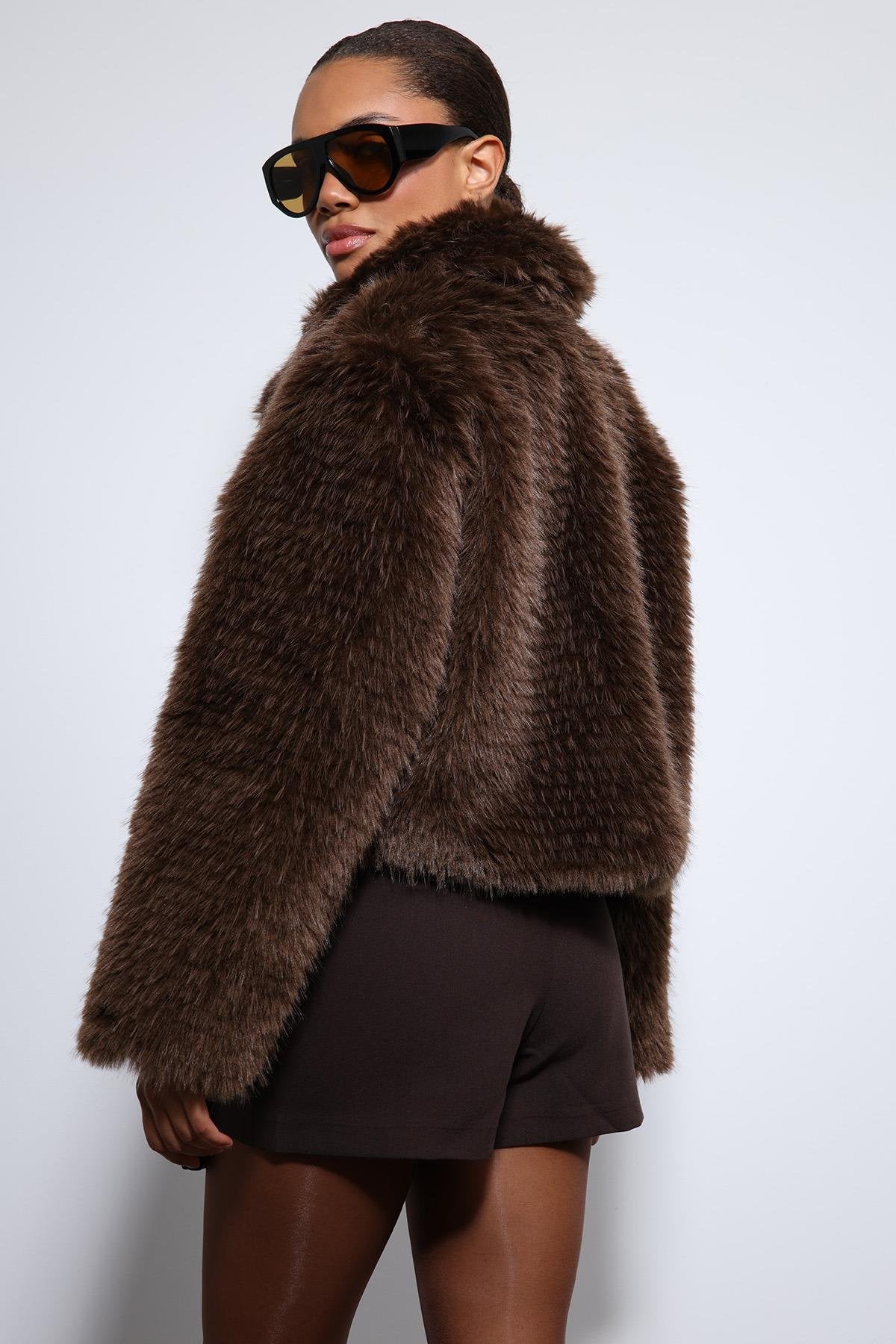 Antioch-Kahve Peluş Görünümlü Mont-Mont-7-Milagron.com