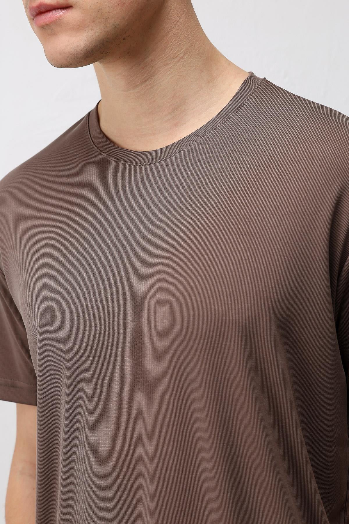 Antioch Kahve Premium Dokulu Erkek T-Shirt
