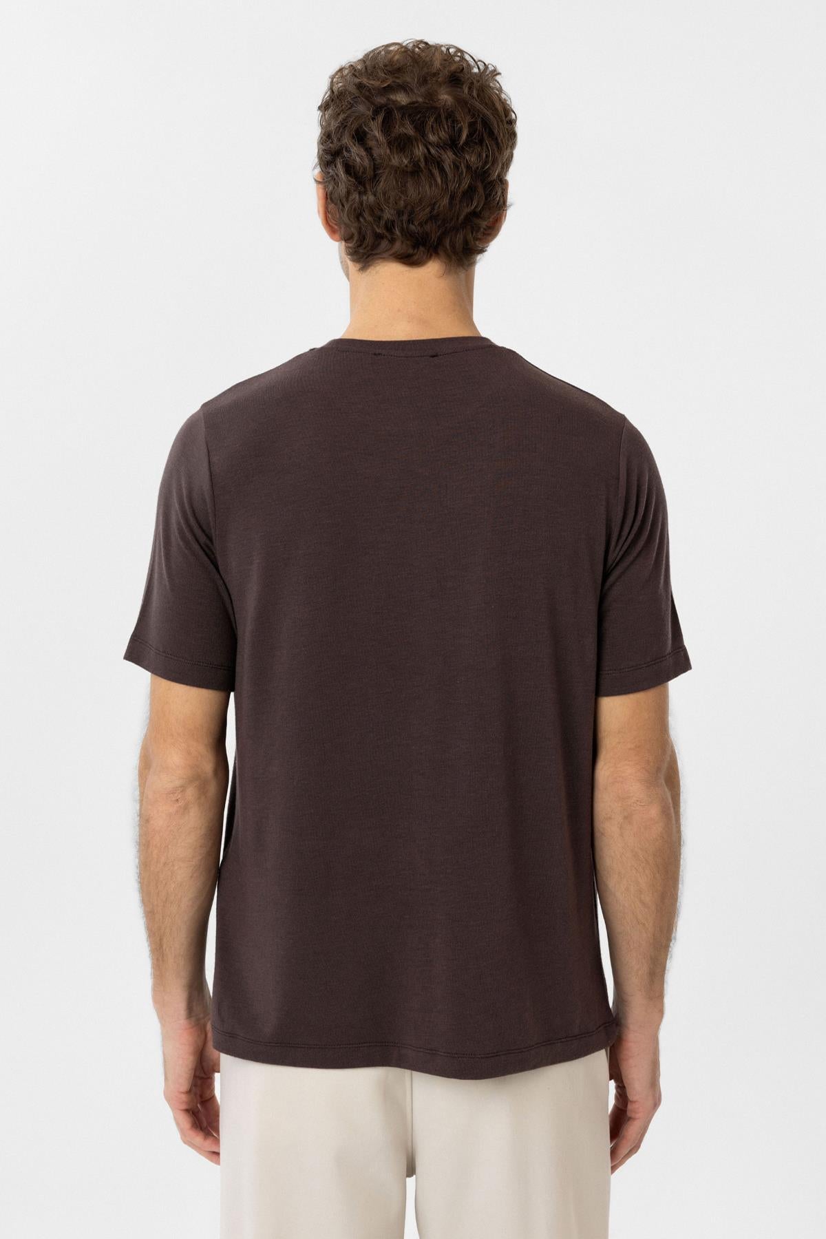 Antioch Kahve Regular Fit Basic Erkek T-Shirt