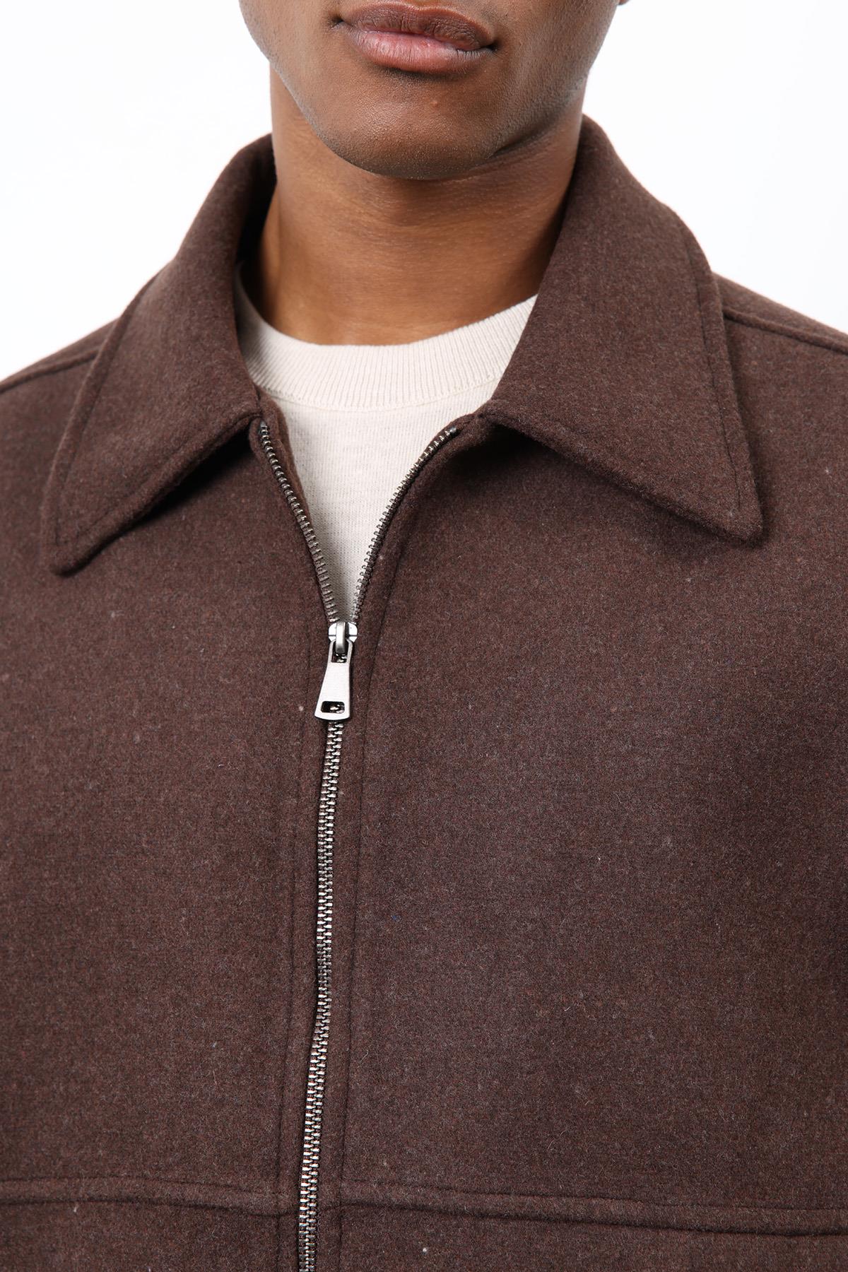 Antioch-Kahve Regular Fit Dokulu Erkek Mont-Mont-6-Milagron.com