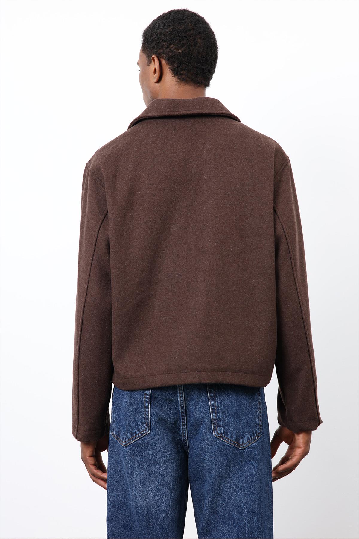 Antioch-Kahve Regular Fit Dokulu Erkek Mont-Mont-7-Milagron.com