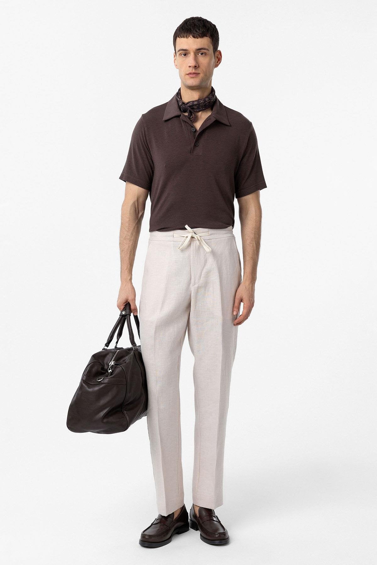 Antioch-Kahve Regular Fit Polo Yaka Erkek T Shirt-T-Shirts-2-Milagron.com