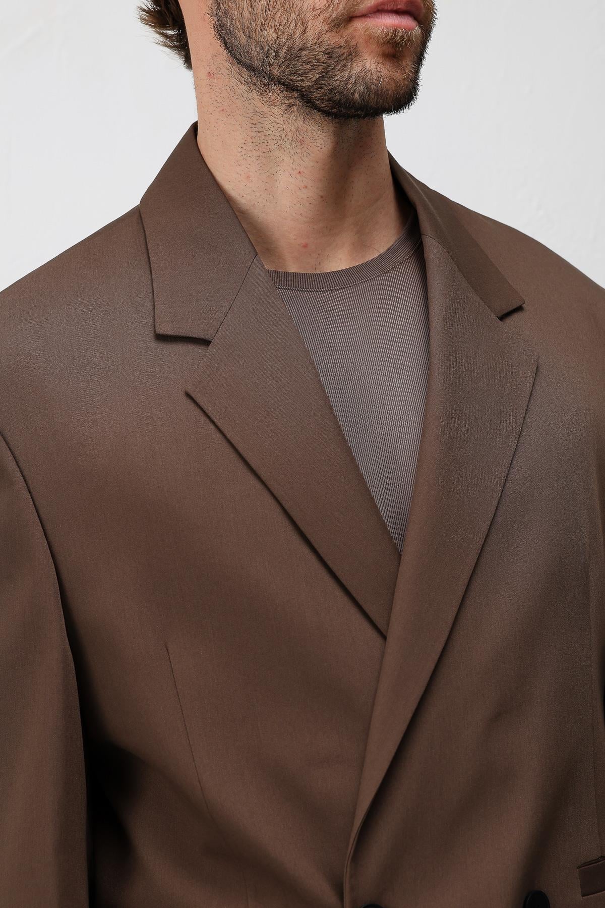 Antioch Kahve Relaxed Fit Erkek Blazer Ceket