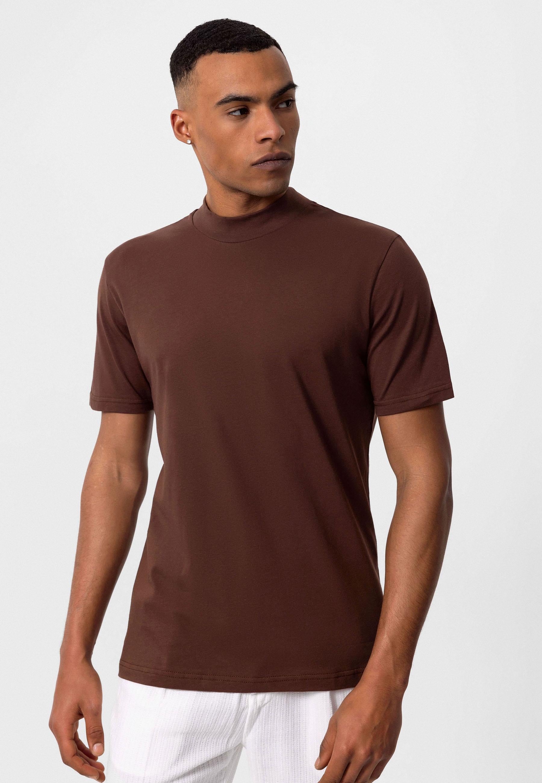 Antioch-Kahve Slim Fit Basic T Shirt-T-Shirts-3-Milagron.com