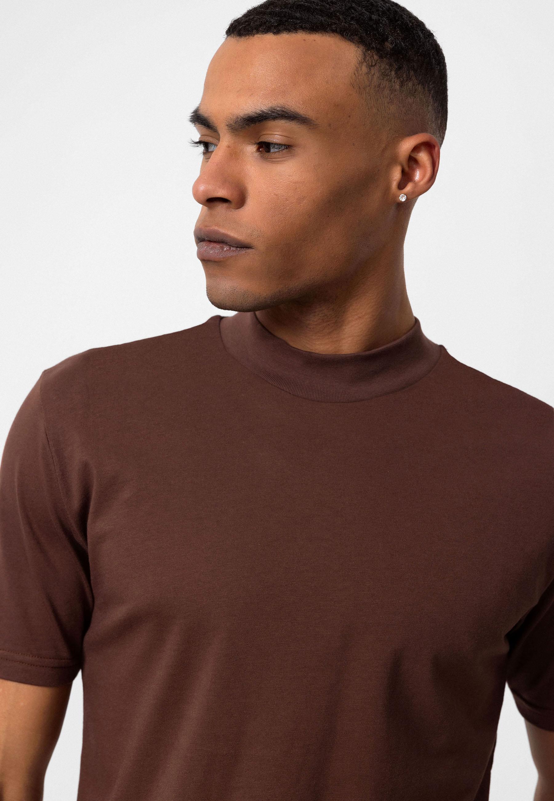 Antioch-Kahve Slim Fit Basic T Shirt-T-Shirts-4-Milagron.com