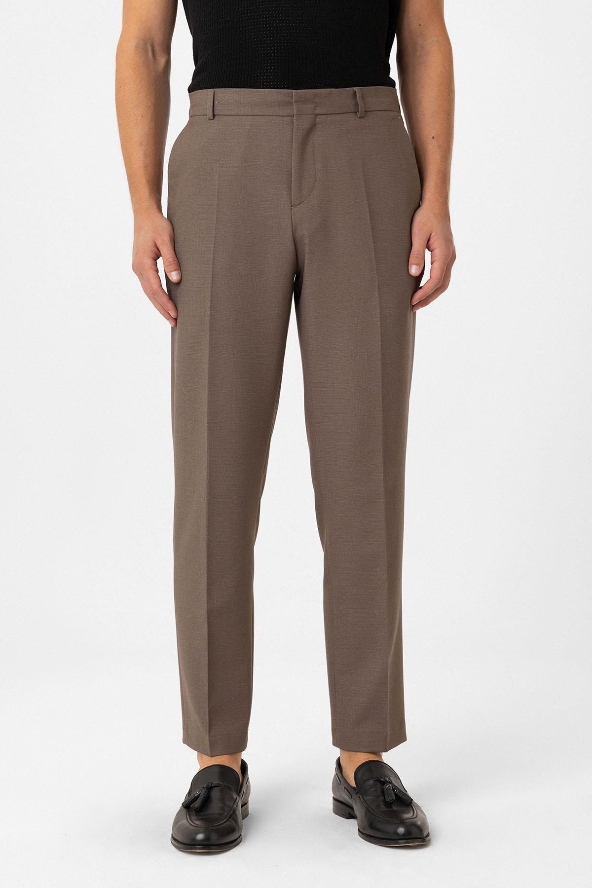 Antioch-Kahve Slim Fit Klasik Erkek Takım-Takım Elbise-5-Milagron.com