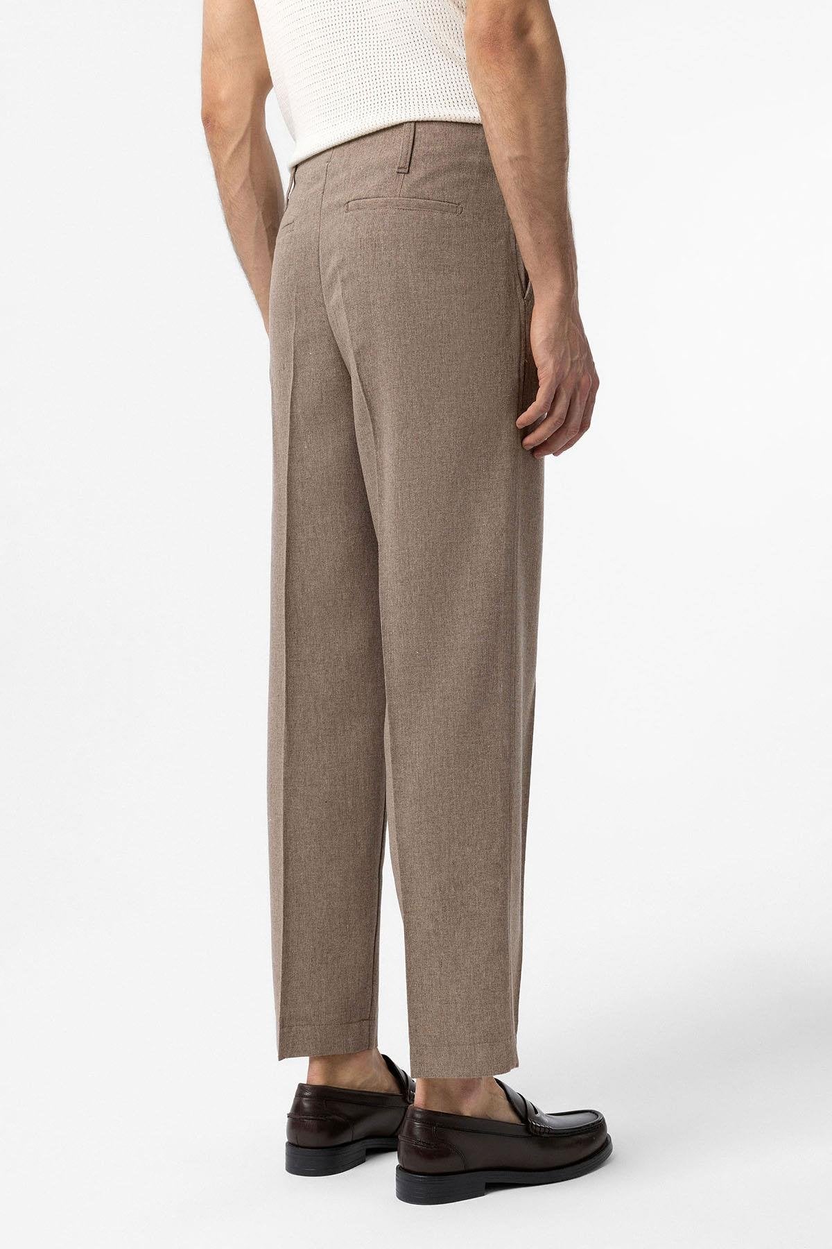 Antioch-Kahve Straight Fit Erkek Pantolon-Kumaş Pantolon-5-Milagron.com