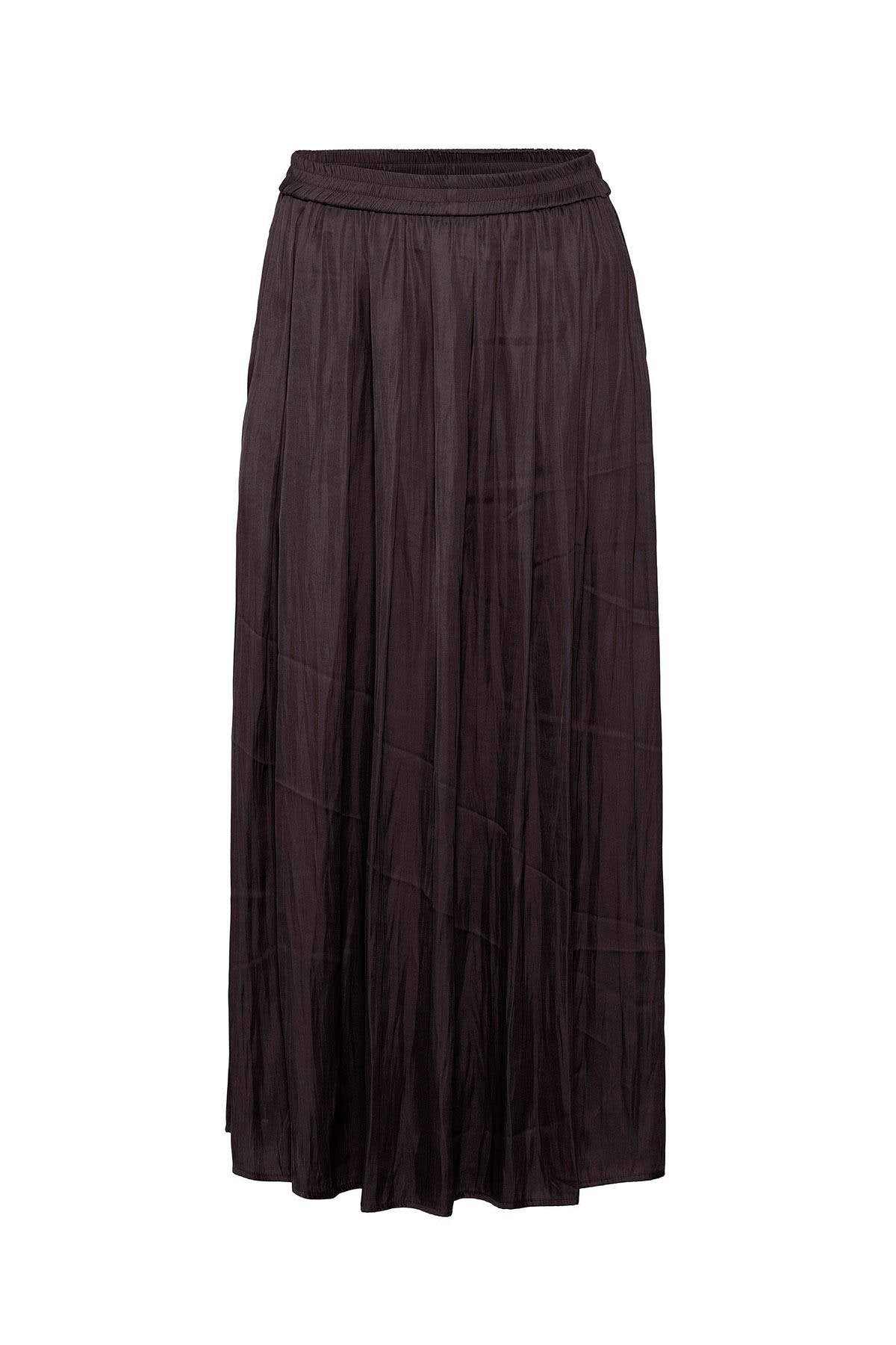 Antioch-Kahve Uzun Dökümlü Pilili Kadın Etek-Etek-5-Milagron.com