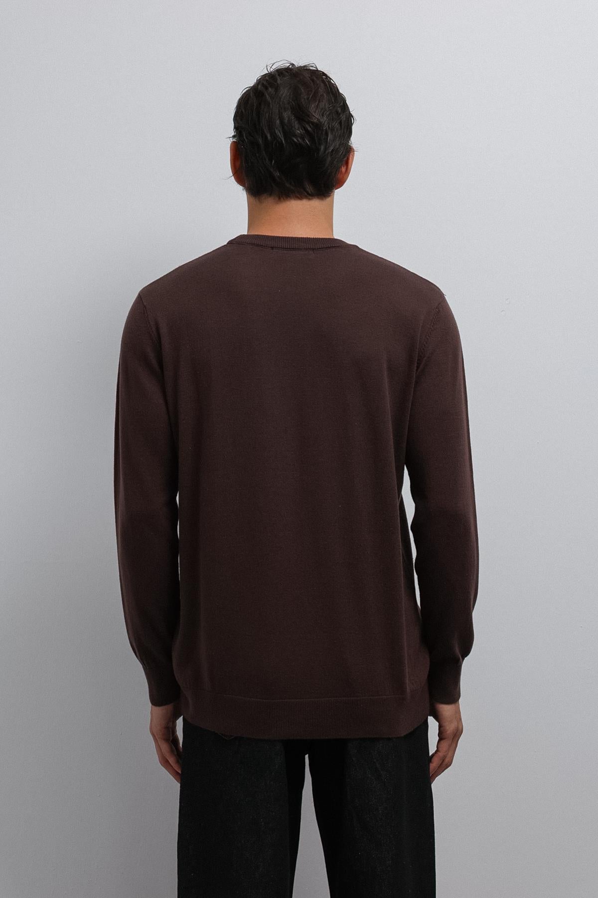 Antioch-Kahve Yumuşak Dokulu Basic Erkek Kazak-Kazak-6-Milagron.com